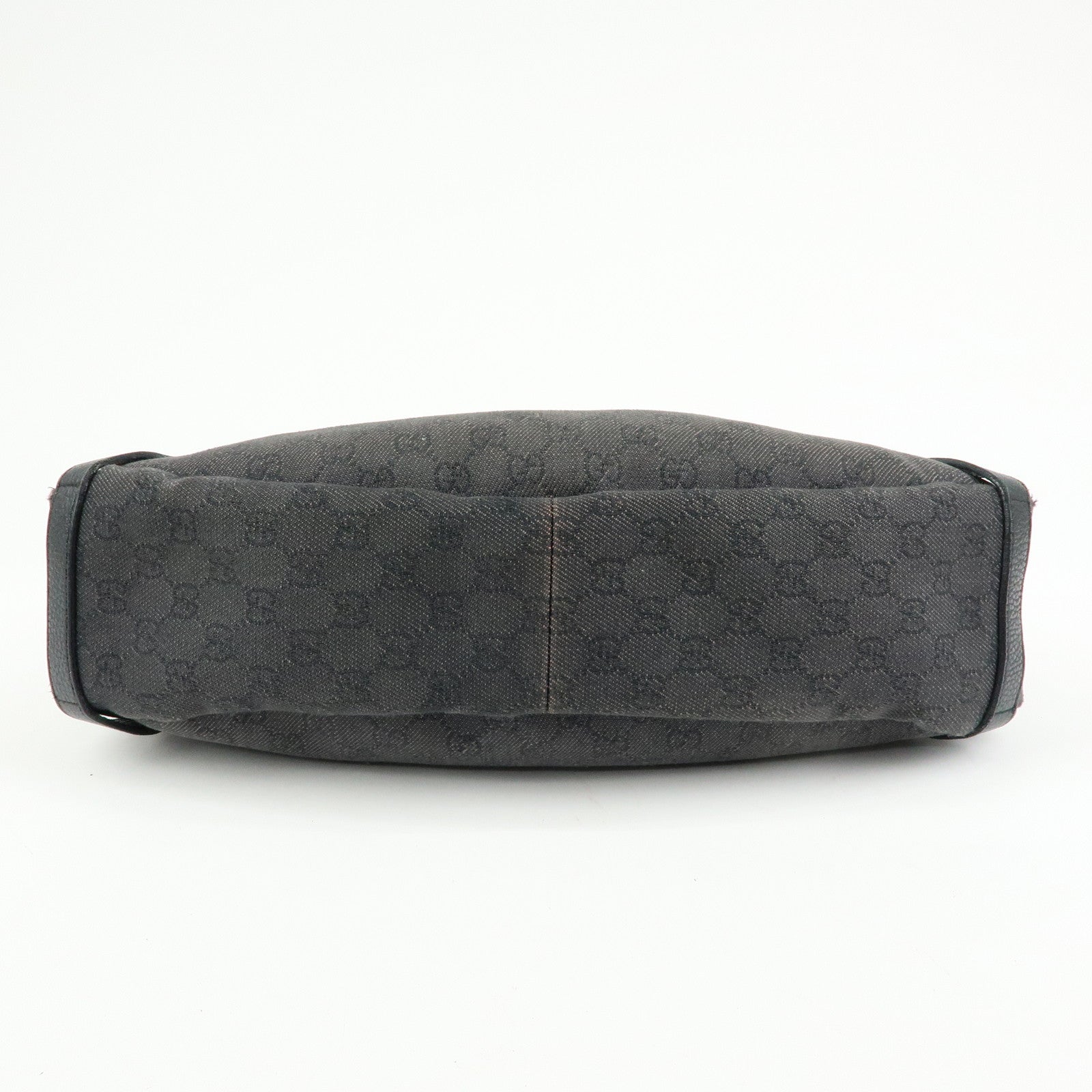 GUCCI Abbey GG Monogram Denim Tote Bag Hand Bag Black 293578