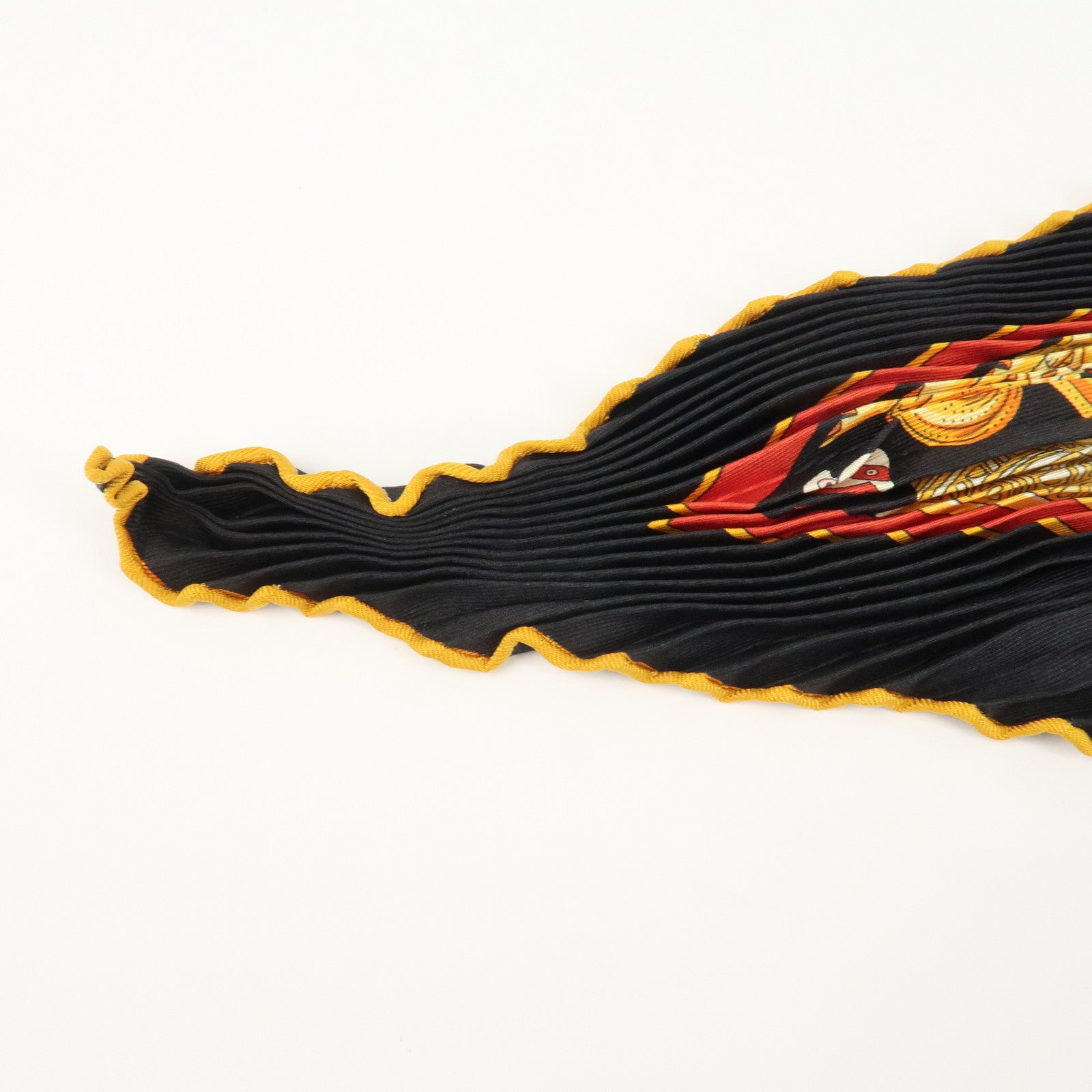 HERMES 100% Silk Pleats Carre Scarf ASTRES et SOLEILS Blue Multi Color Used