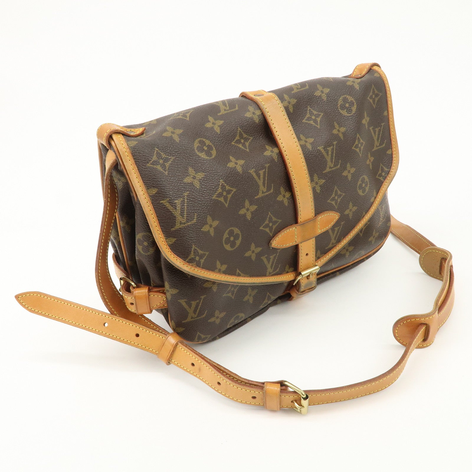 Louis Vuitton Monogram Saumur 30 Shoulder Bag Brown M42256 Used