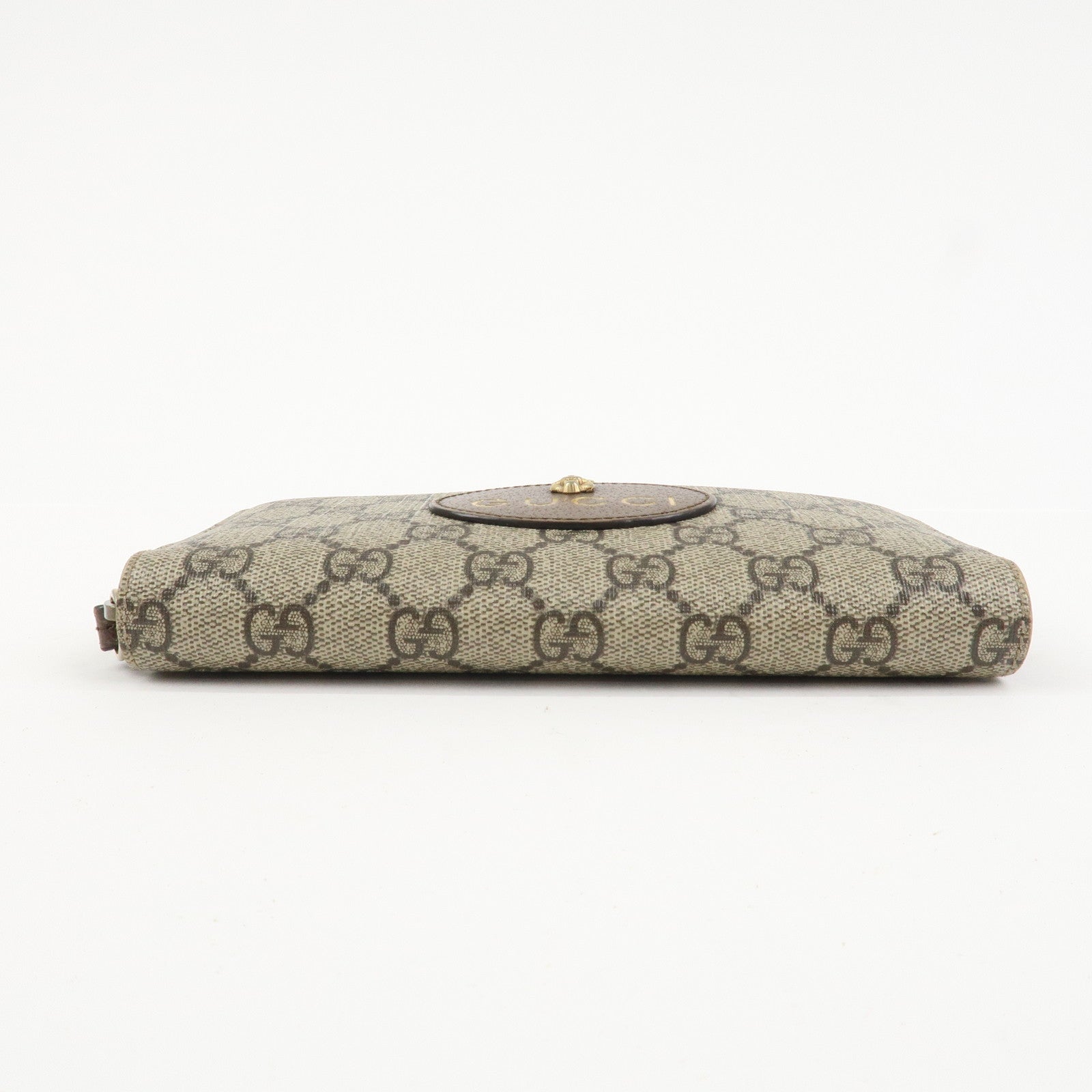 GUCCI Neo Vintage GG Supreme Round Zippy Long Wallet Beige 473953