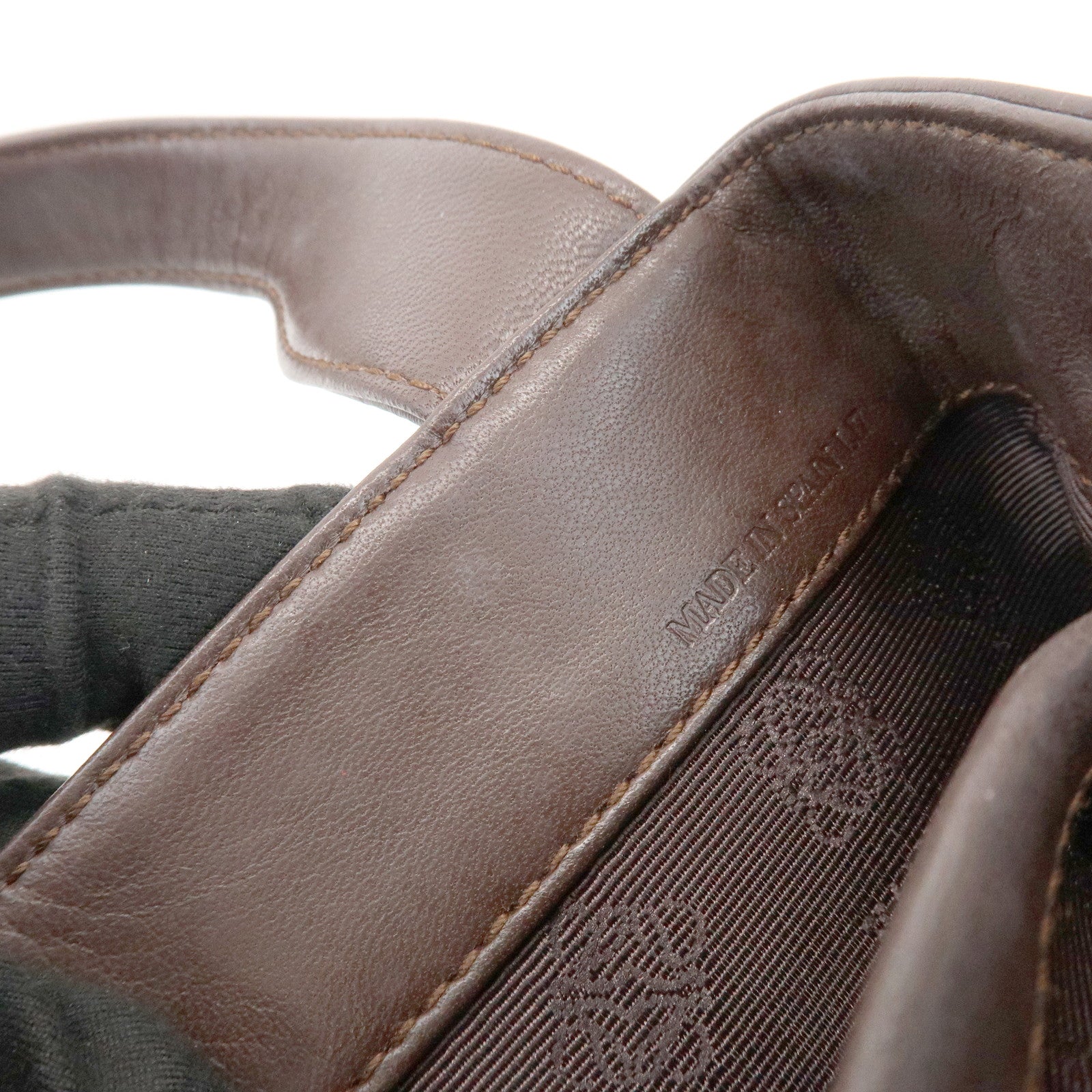 LOEWE Anagram Logo Leather Hand Bag Mini Tote Bag Brown