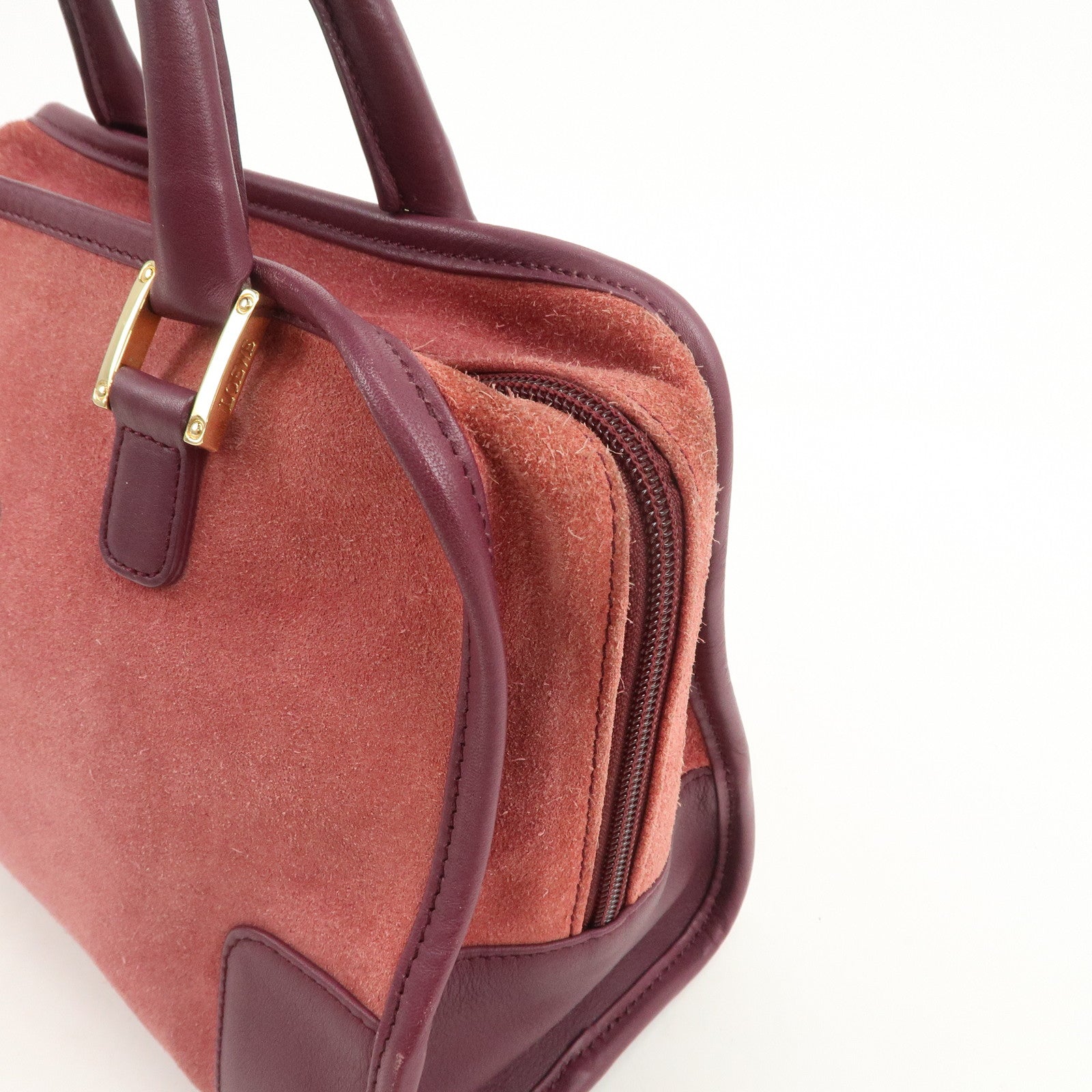 LOEWE Anagram Amazona 28 Suede Leather Hand Bag Pink Purple