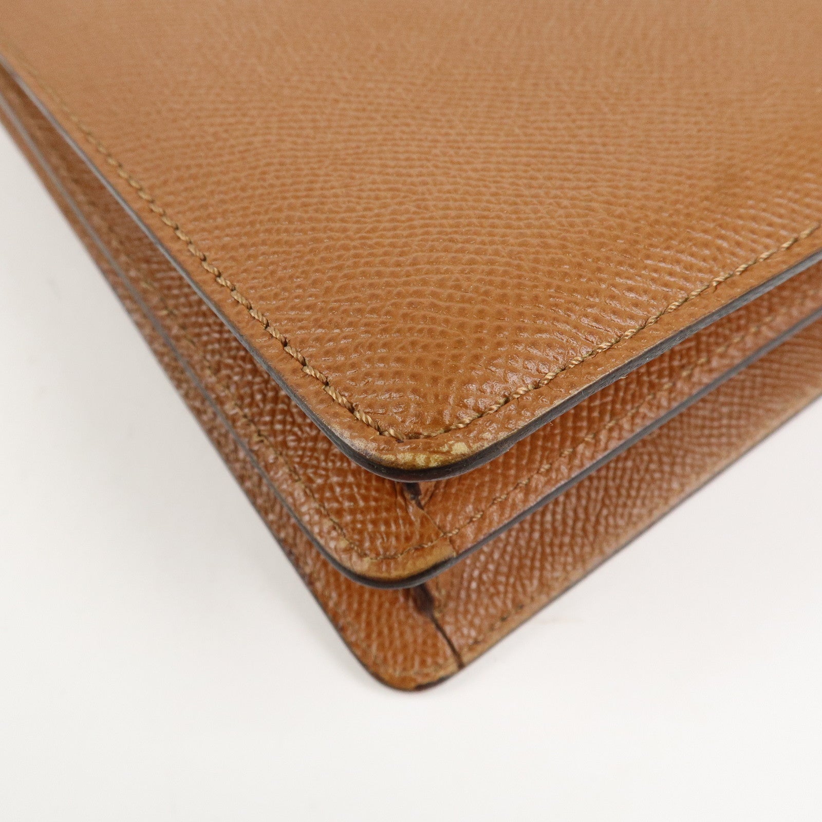 BVLGARI Bvlgari Bvlgari  Leather 2Way Bag Hand Bag Brown Gold Hardware Used