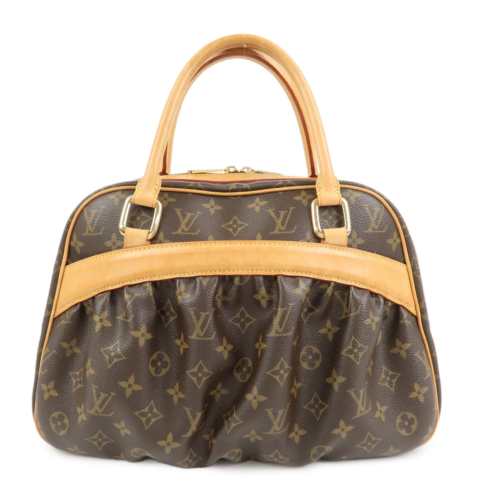Louis Vuitton Monogram Mitsy Handbag Boston Bag Brown M40058
