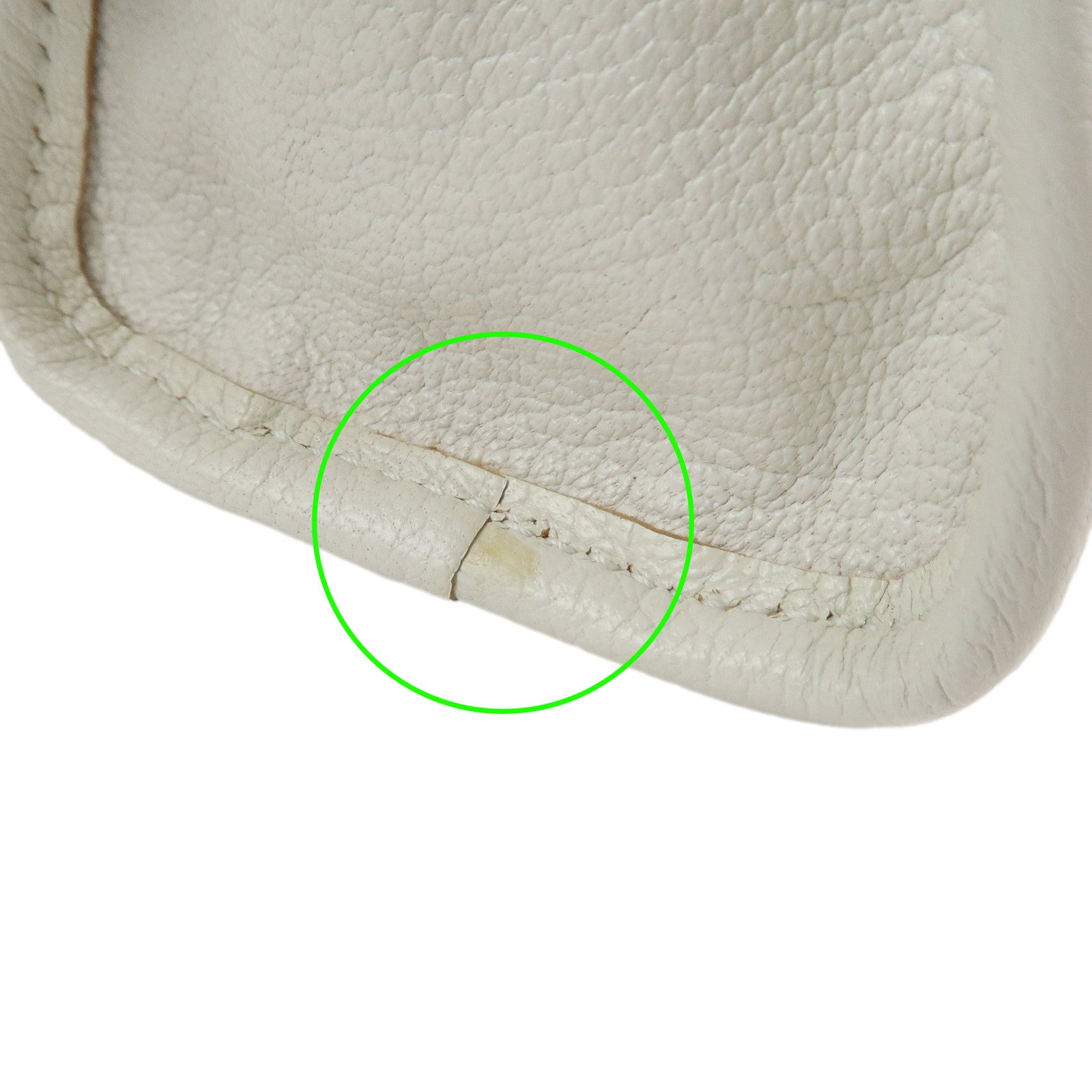 BALENCIAGA Leather Classic Mini City 2Way Bag Hand Bag White 390160