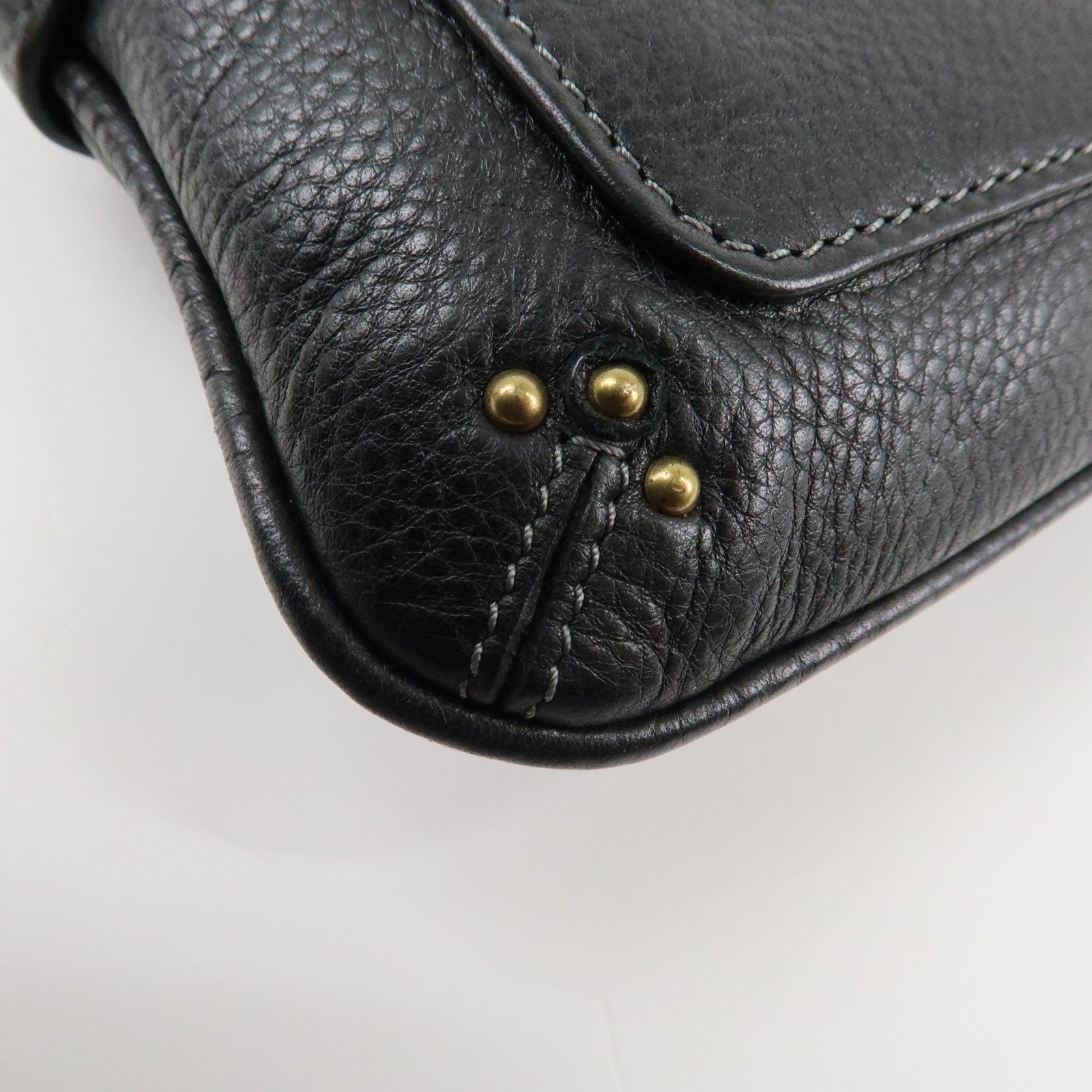 Chloe Paddington Leather Shoulder Bag Hand Bag Black Gold HDW Used