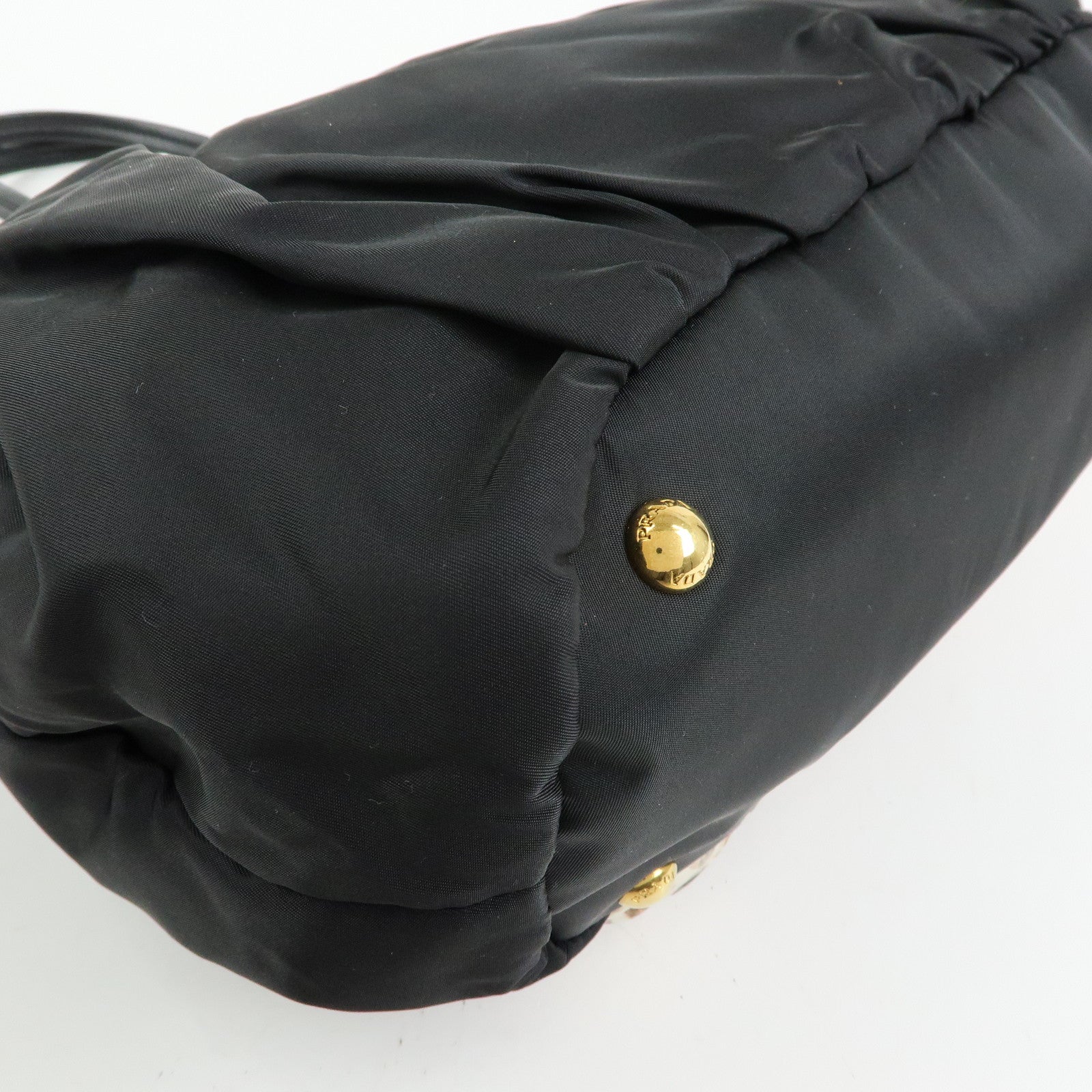 Prada Nylon Leather Ribbon Python Print Tote Bag Black Pink BR4206