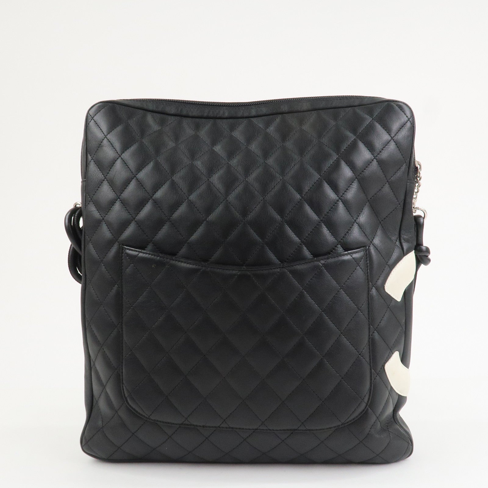 CHANEL Cambon Line COCO Mark Lamb Skin Large Shoulder Bag A25179