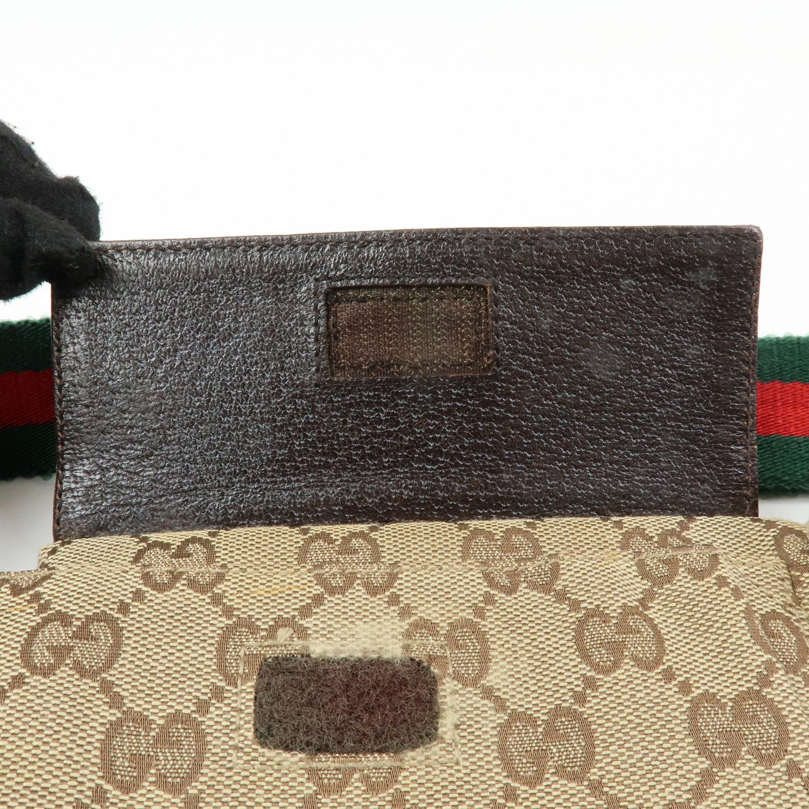 GUCCI Sherry GG Canvas Waist Pouch Body Bag Beige Brown 28566