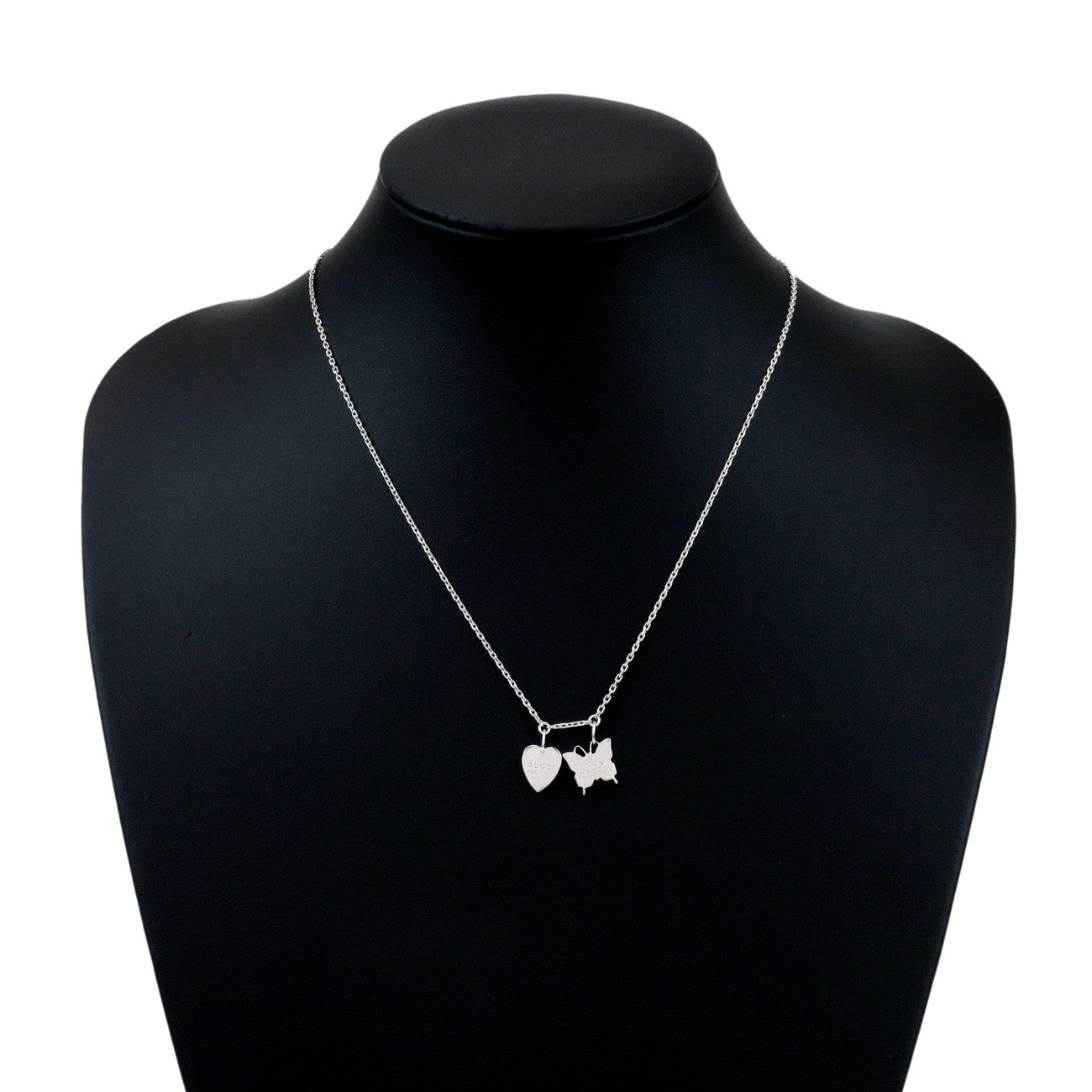 GUCCI Heart Butterfly Motif Necklace SV925 Silver