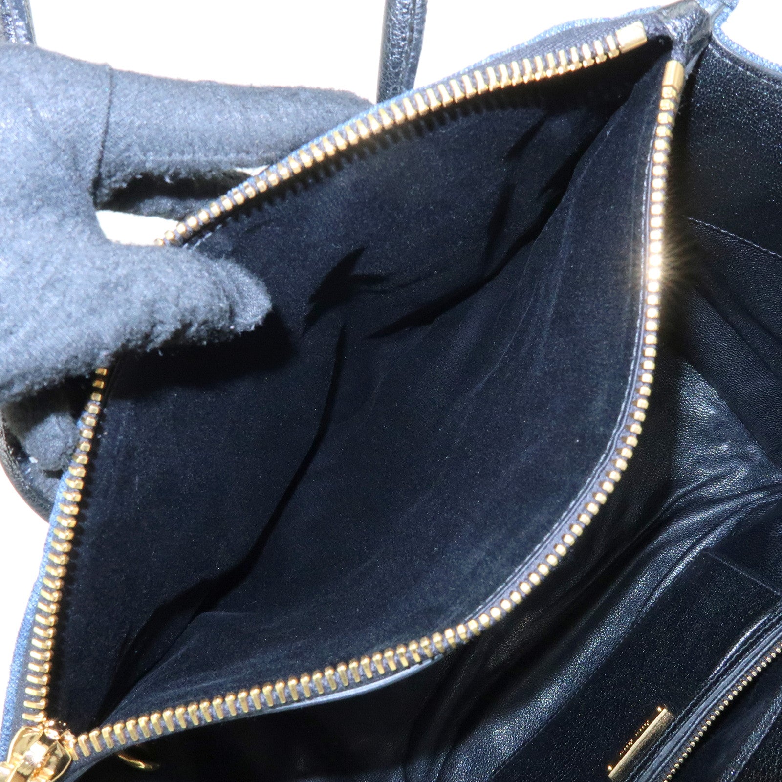 MIU MIU Biker Denim Leather 2Way Bag Hand Bag Shoulder Bag RN1031