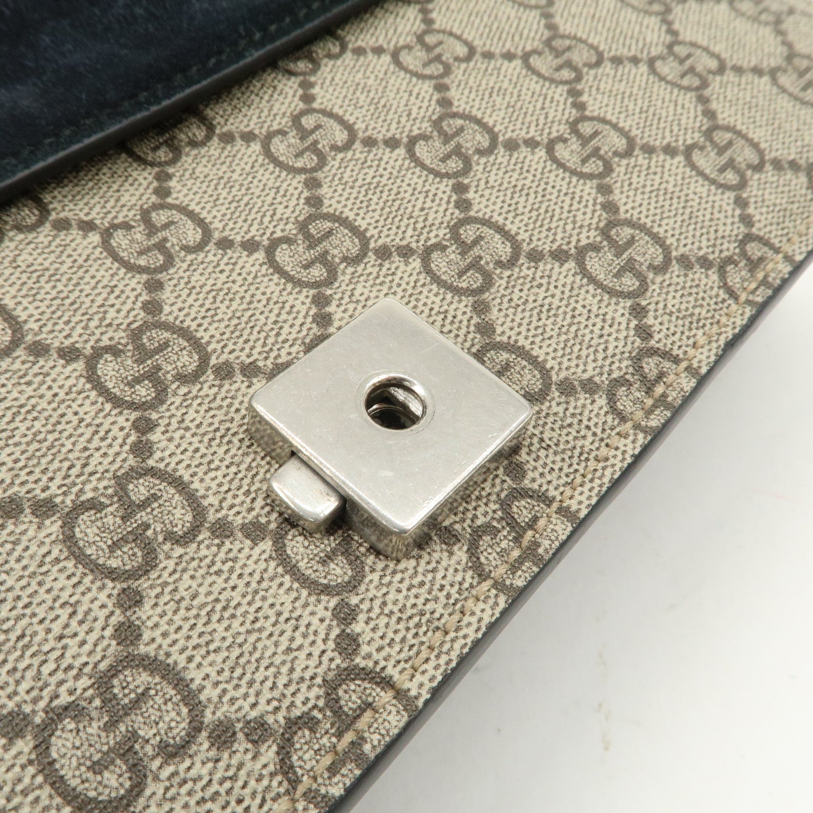 GUCCI Dionysus GG Supreme Suede Chain Shoulder Bag Beige 400249