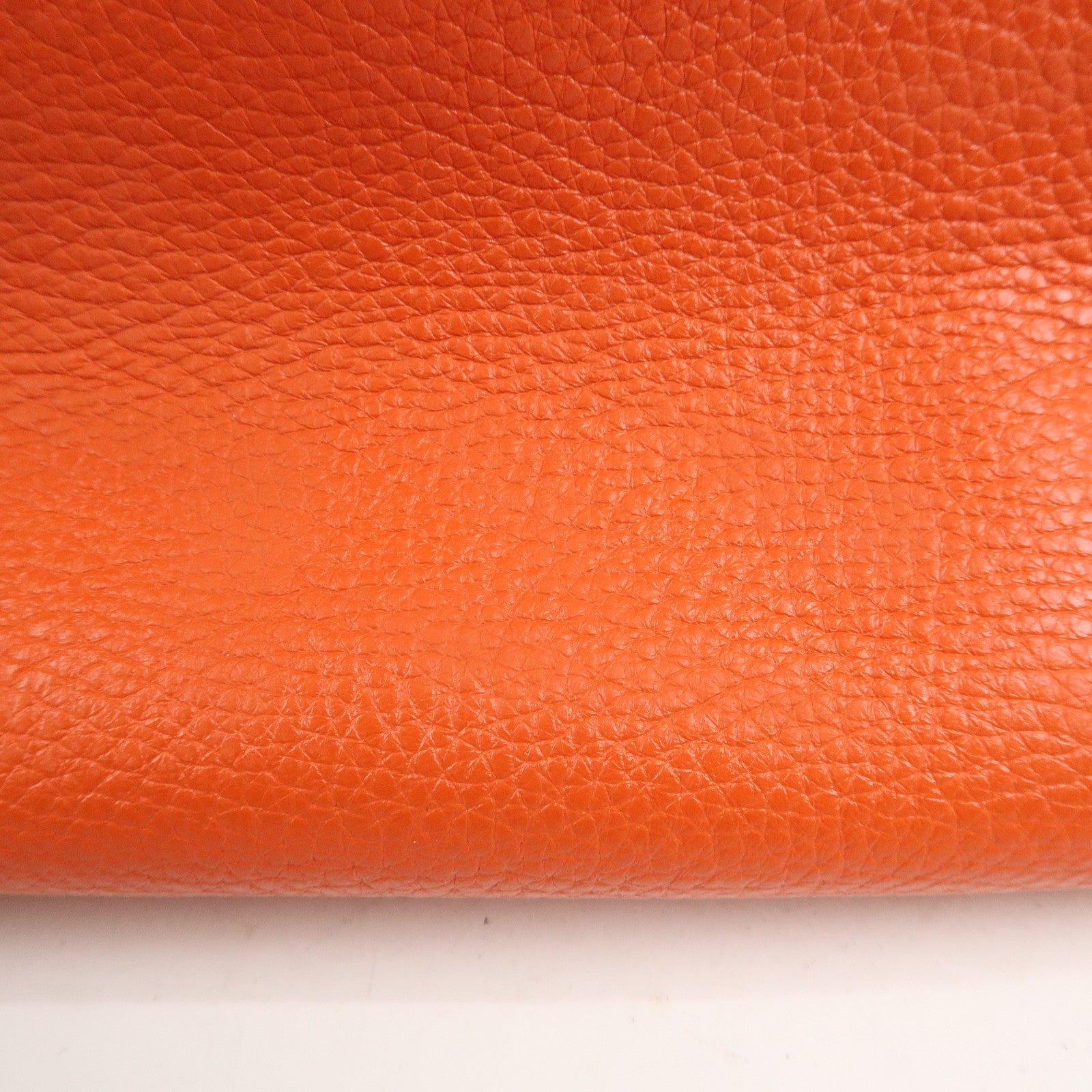 Ferragamo Gancini Leather Hand Bag Orange Gold HDW