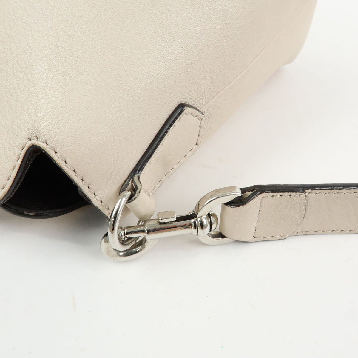 FENDI By The Way Leather Medium 2Way Hand Shoulder Bag Ivory 8BL124