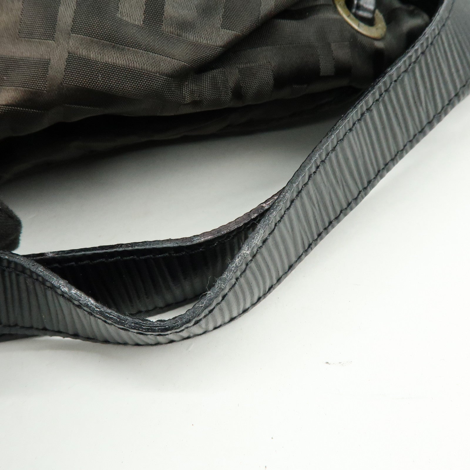 FENDI Logo Zucca Nylon Leather Backpack Rucksack Black