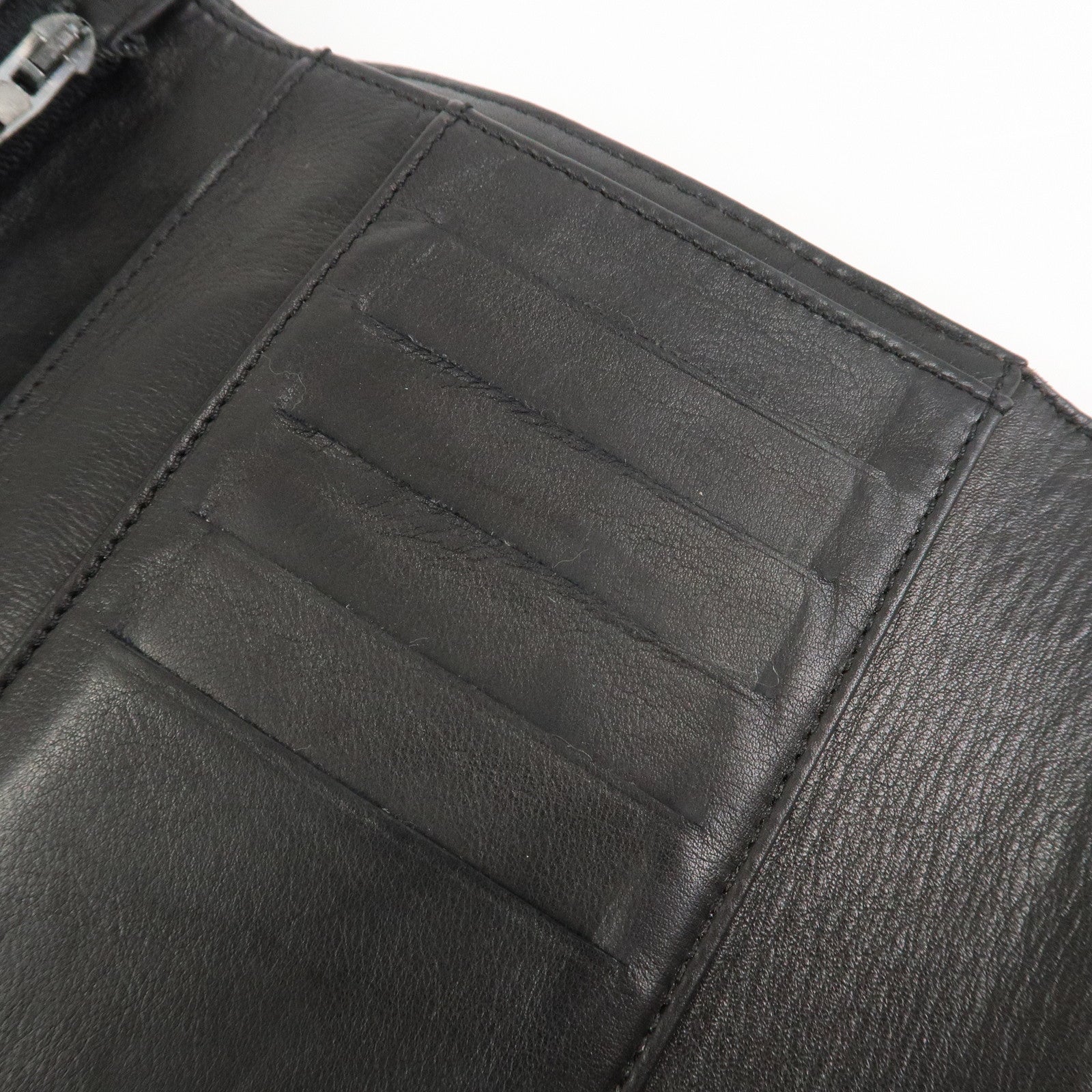 CHANEL COCO Mark Calf Leather Compact Wallet Black