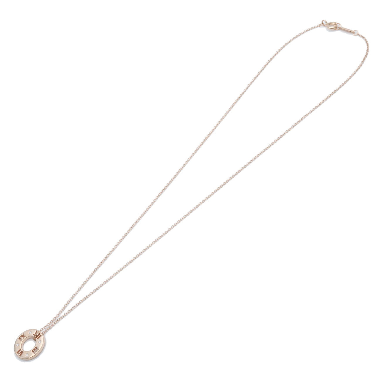 Tiffany & Co Atlas 4P Diamond Necklace K18 750PG Rose Gold