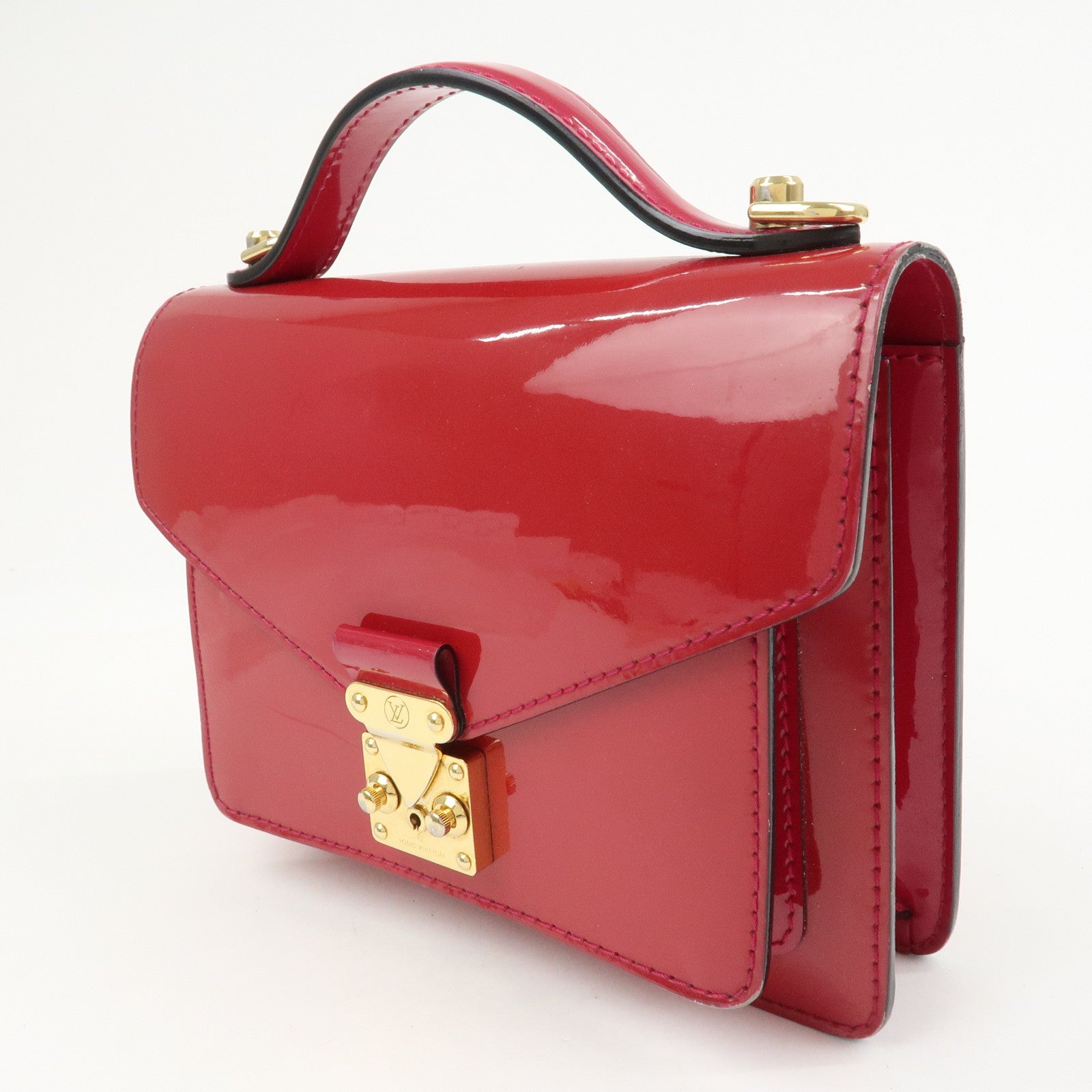 Louis Vuitton Vernis Monceau BB 2Way Hand Bag Rose Indien M91579