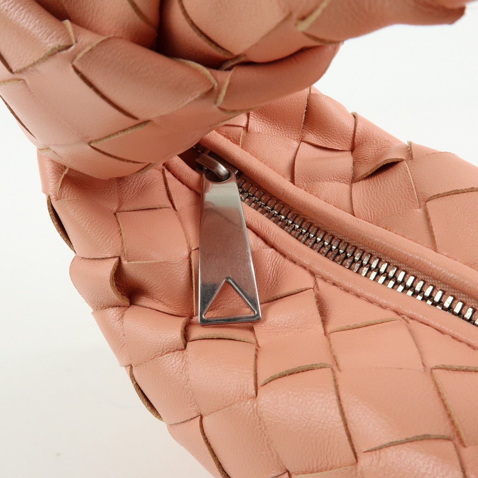 BOTTEGA VENETA Mini Jodie Intrecciato Leather Hand Bag Pink