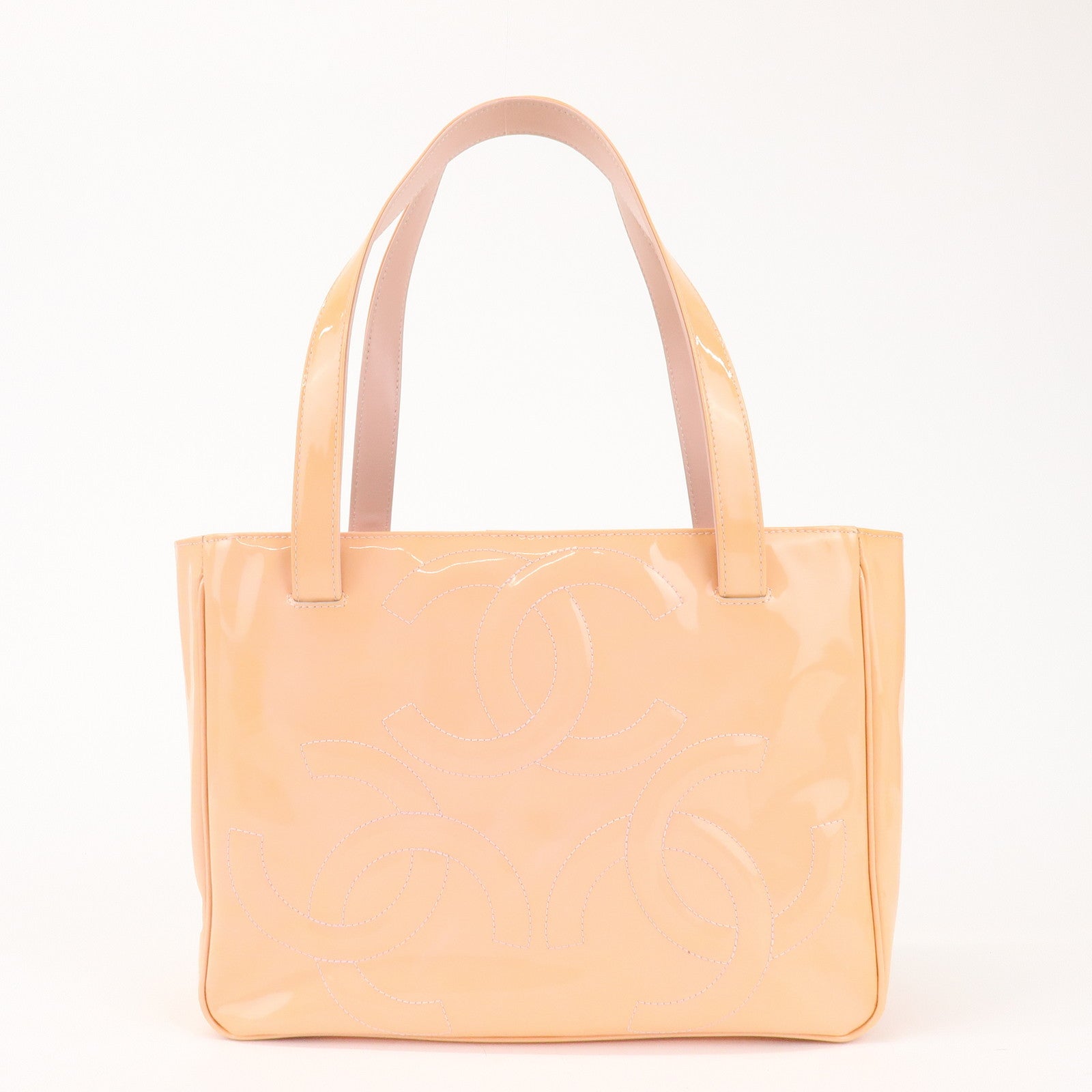 CHANEL COCOMark Patent Leather Tote Bag Shoulder Bag Pink