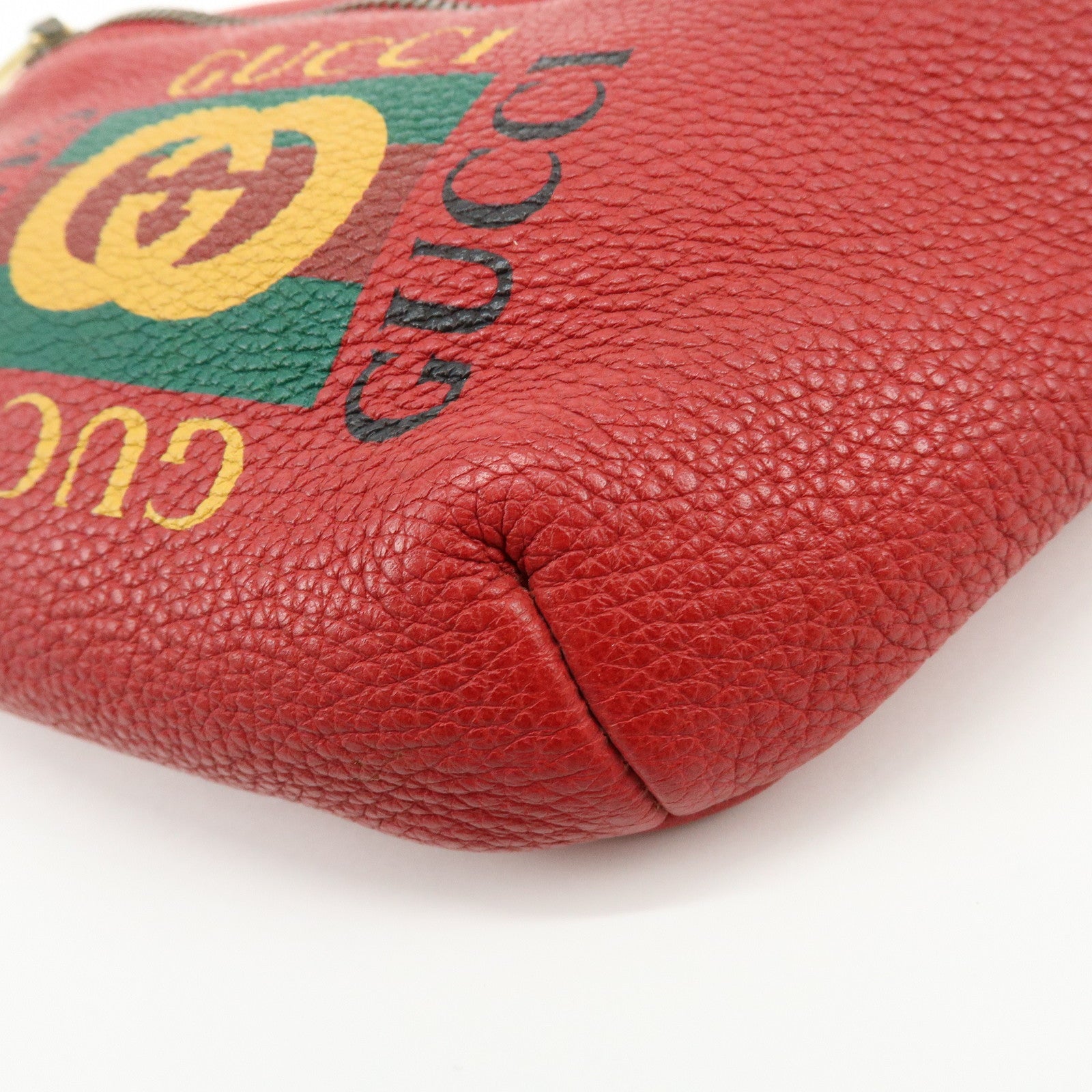 GUCCI Sherry Leather Waist Pouch Body Bag Red 527792