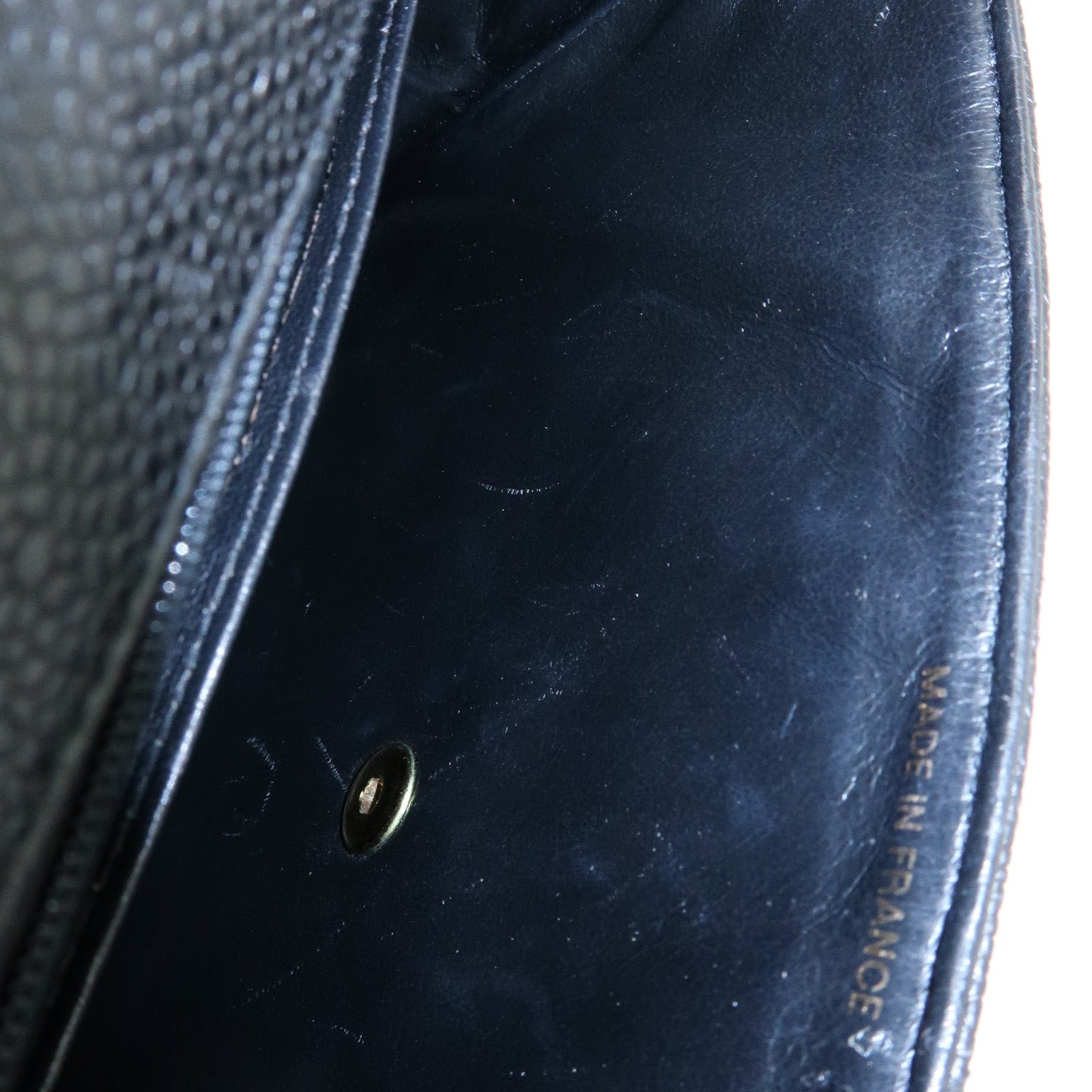 CHANEL Matelasse COCO Mark Caviarskin Chain Shoulder Bag Black