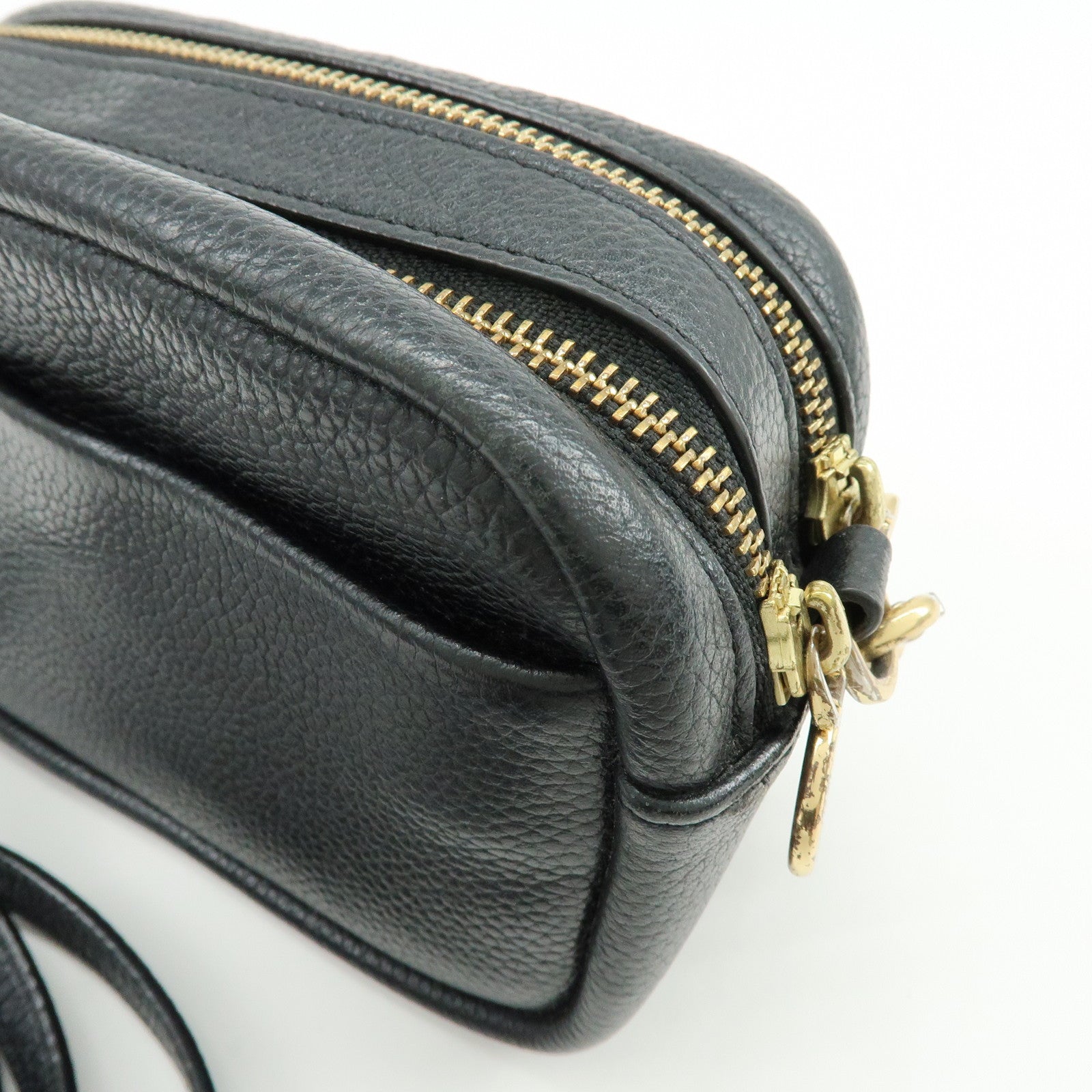 TORY BURCH Leather Double T Shoulder Bag Crossbody Bag Black