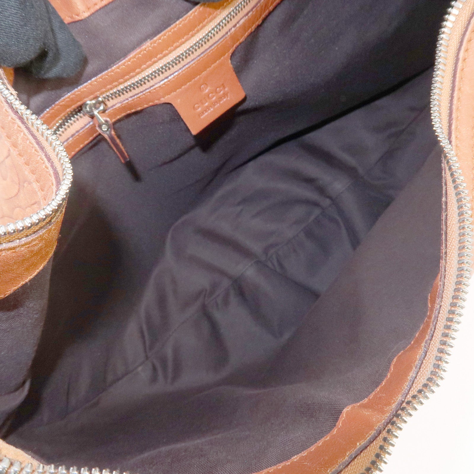 GUCCI Horsebit Leather Shoulder Bag Hand Bag Brown Gold HDW 145764 Used