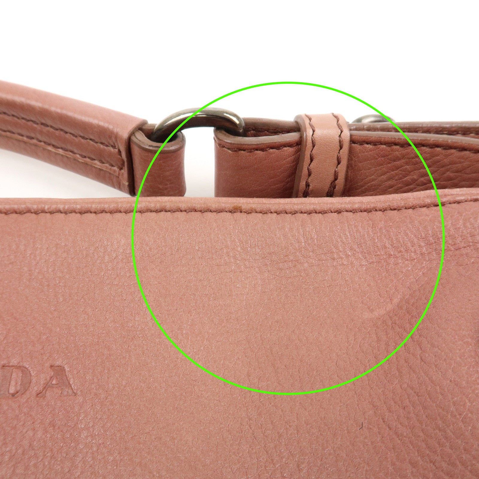 PRADA Leather Shoulder Bag Hand Bag Pink