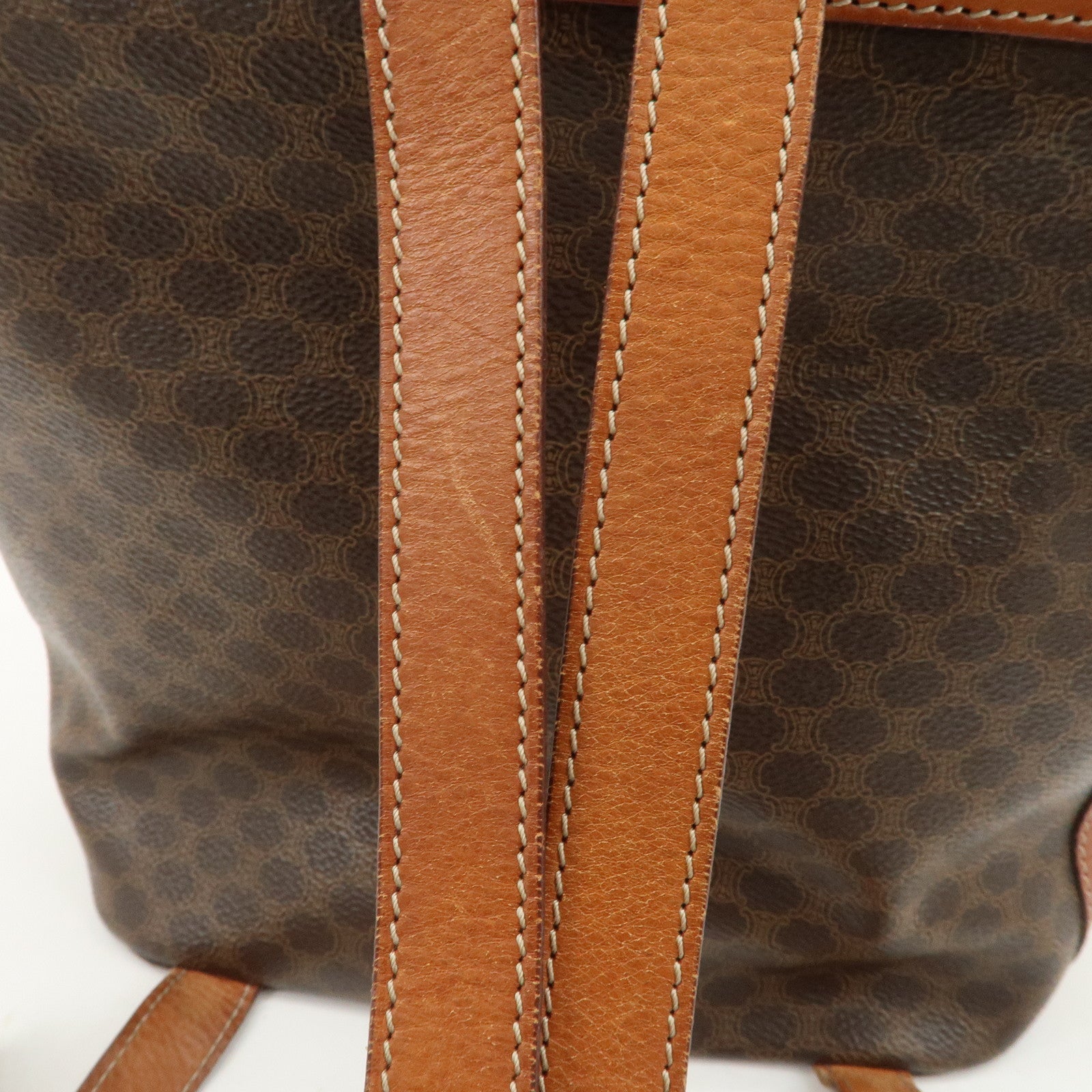 CELINE Macadam PVC Leather Backpack Rucksack Brown