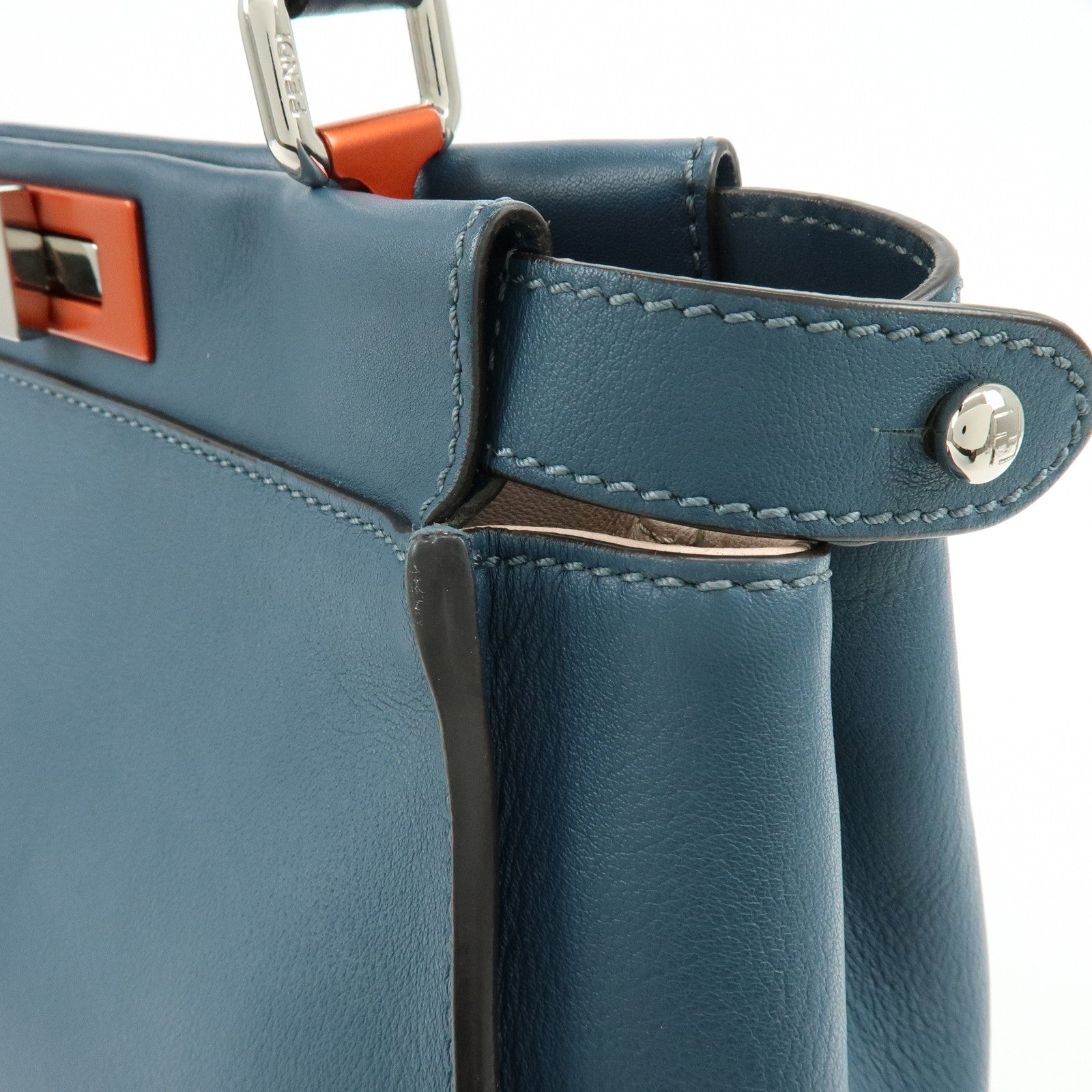 FENDI Peekaboo Calf Leather 2Way Bag Hand Bag Shoulder Bag 8BN290
