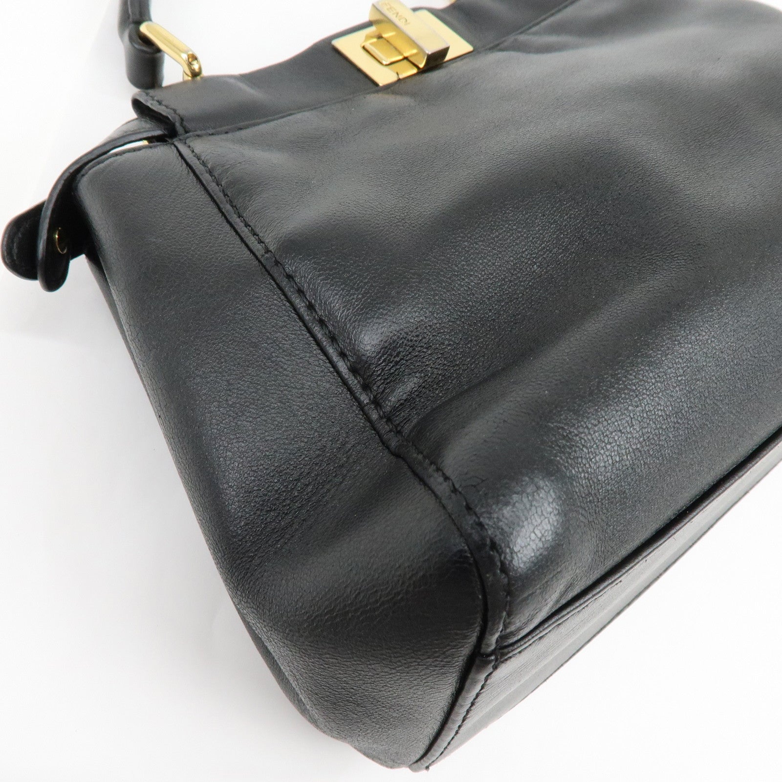 FENDI Peekaboo Mini 2Way Shoulder Bag Hand Bag Black 8BN244