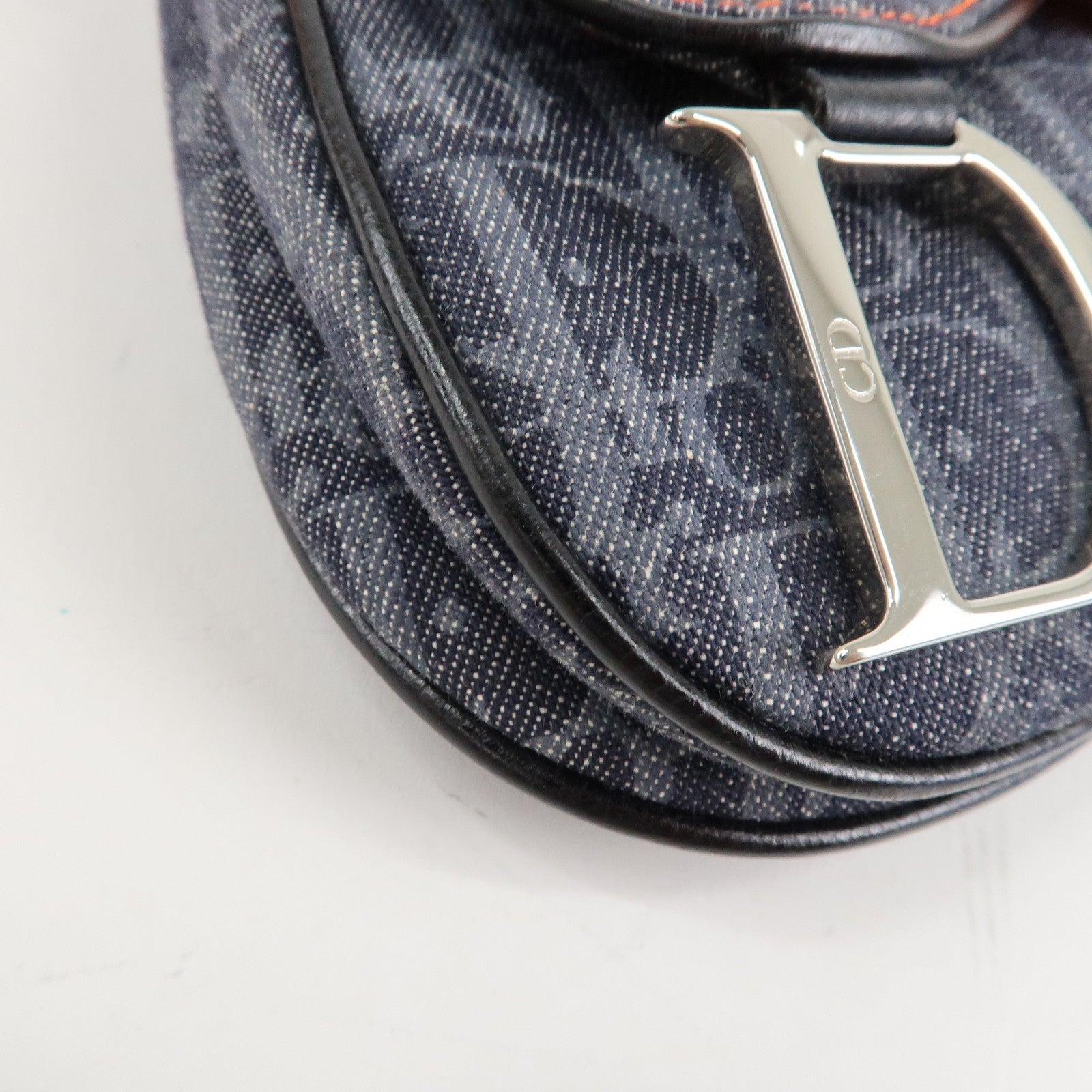 Christian Dior Flight Line Trotter Canvas Leather Shoulder Bag Denim Used