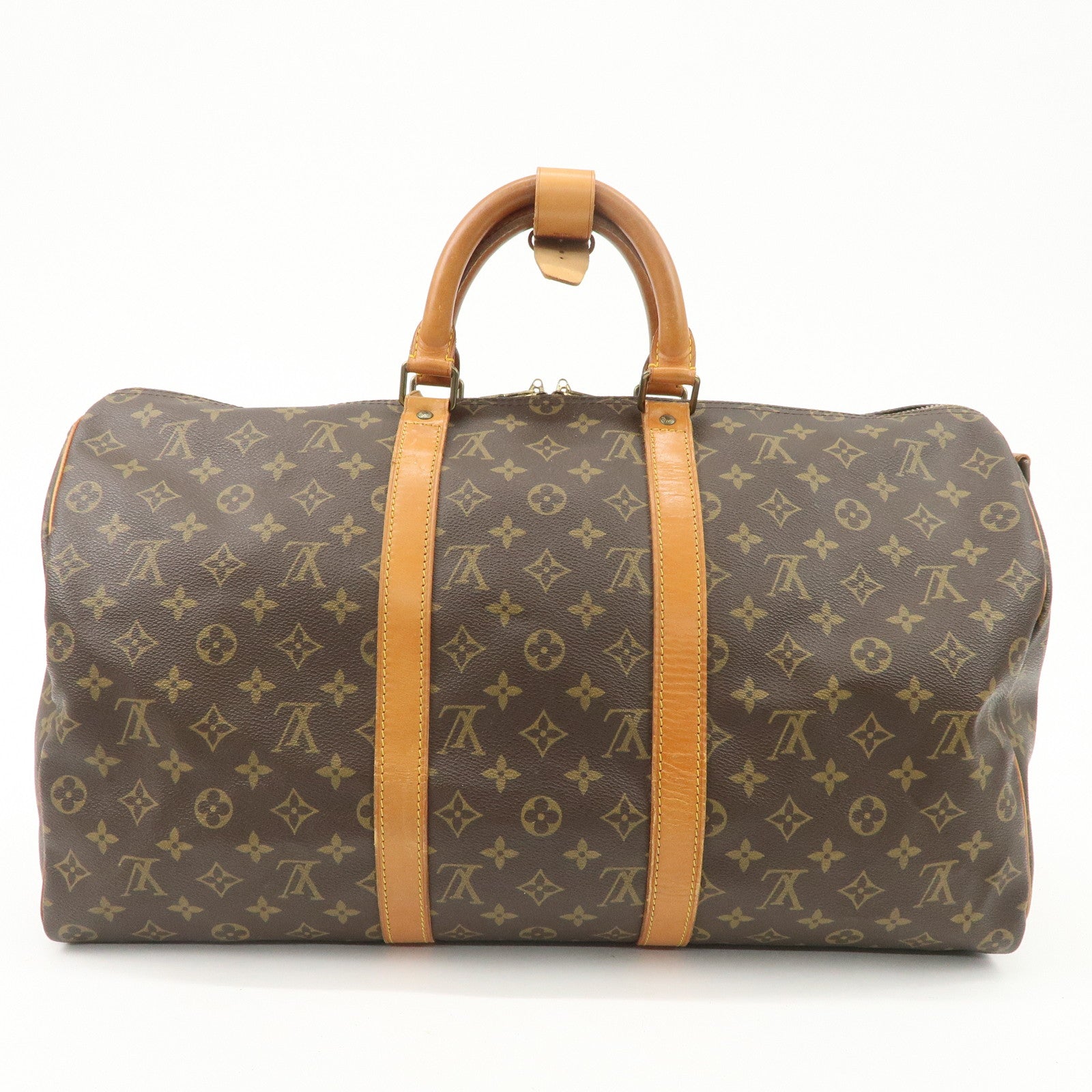 Louis Vuitton Monogram Keep All 50 Boston Bag Brown M41416 Used
