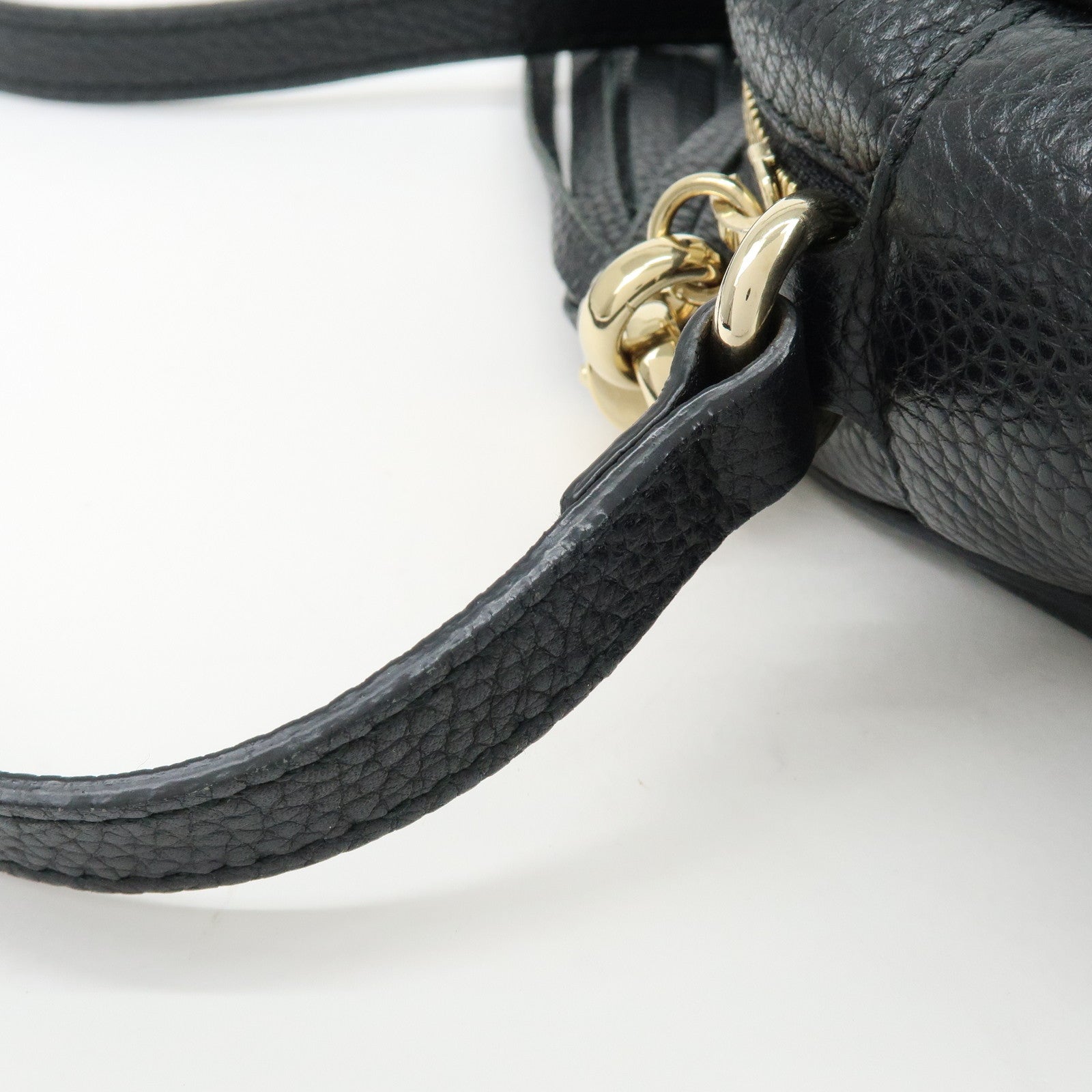 GUCCI SOHO Leather Shoulder Crossbody Bag Black 308364