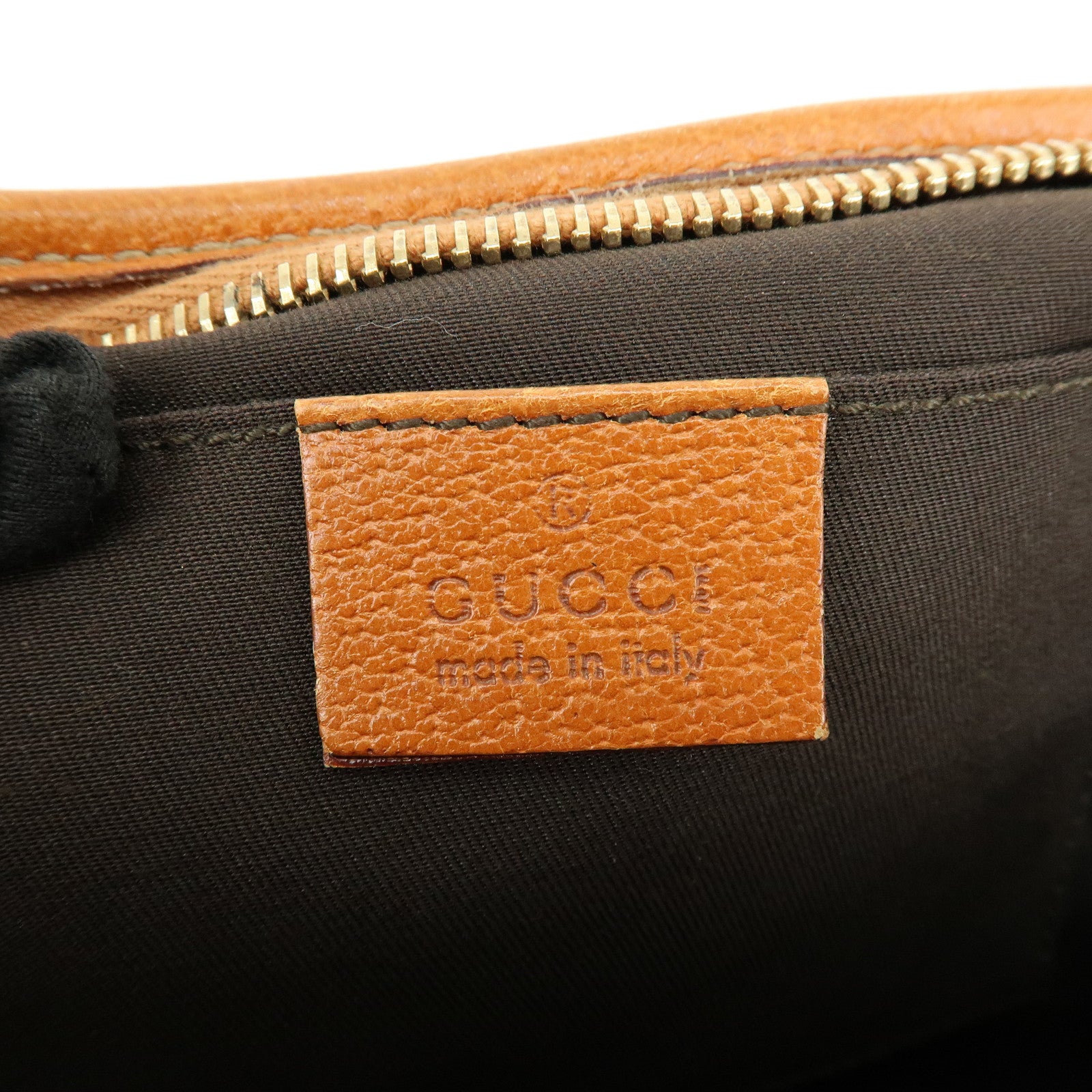 GUCCI Abbey GG Canvas Leather Shoulder Hand Bag Beige Orange 130939