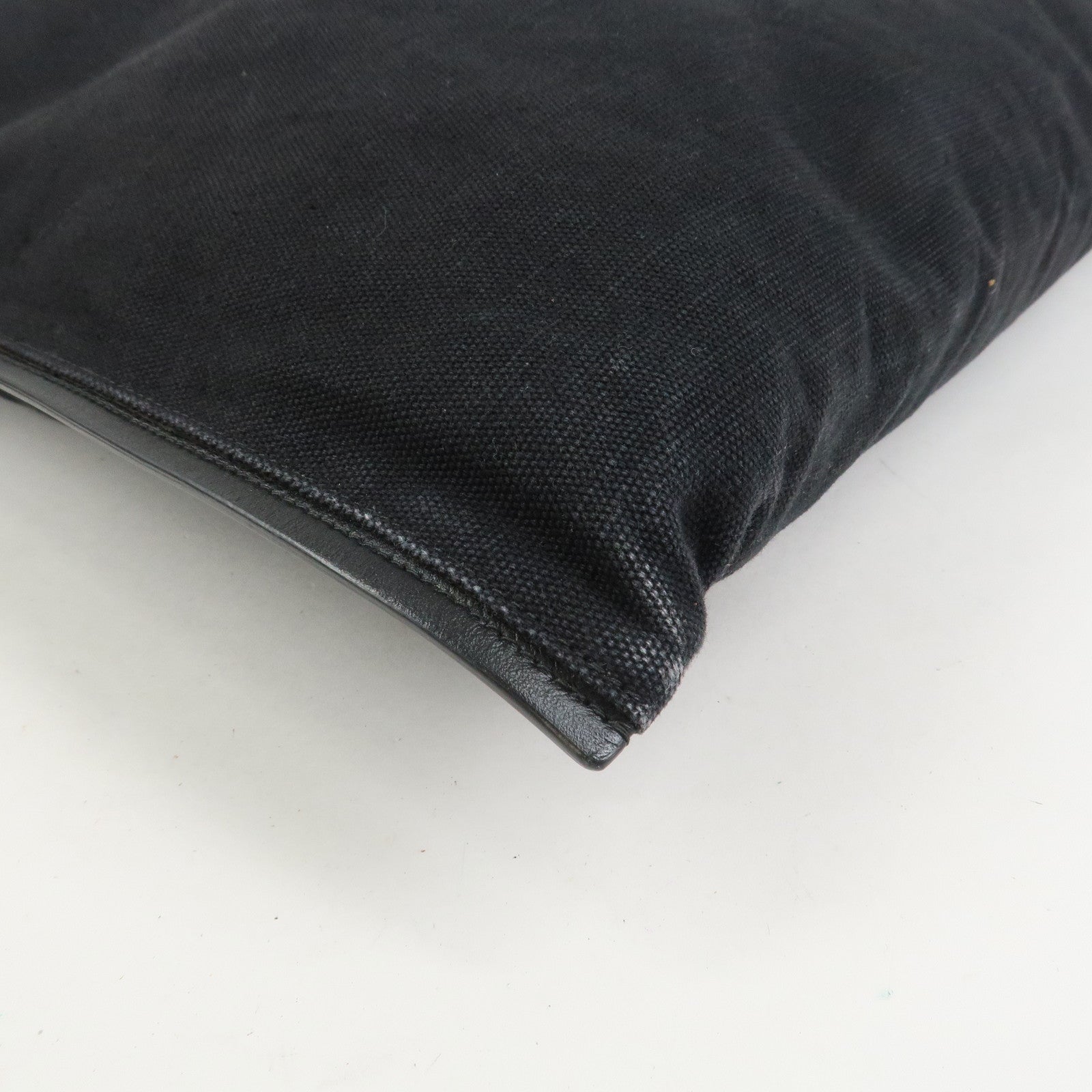 JIL SANDER Canvas Leather Shoulder Bag Crossbody Bag Black