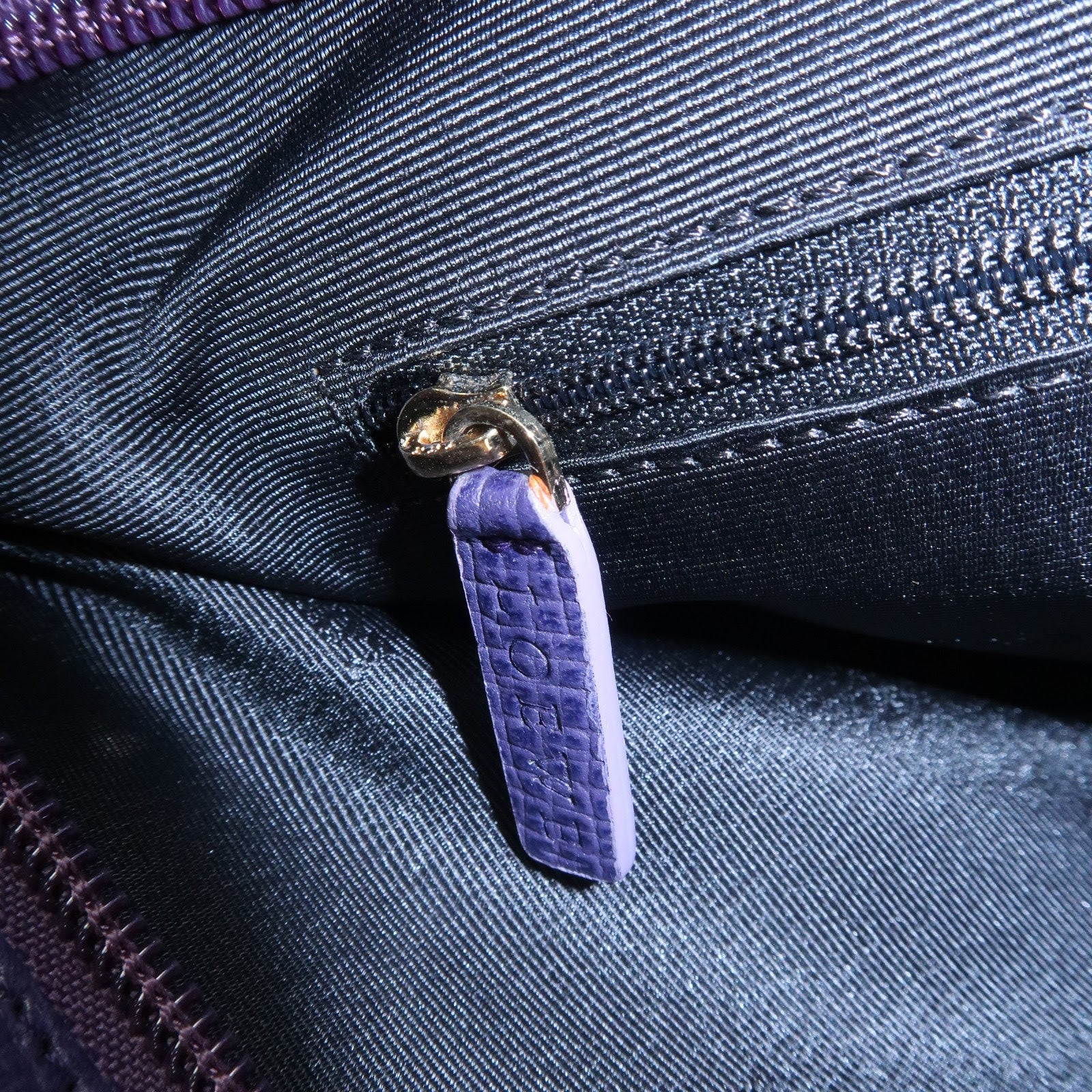 LOEWE Leather Shoulder Bag Hand Bag Purple