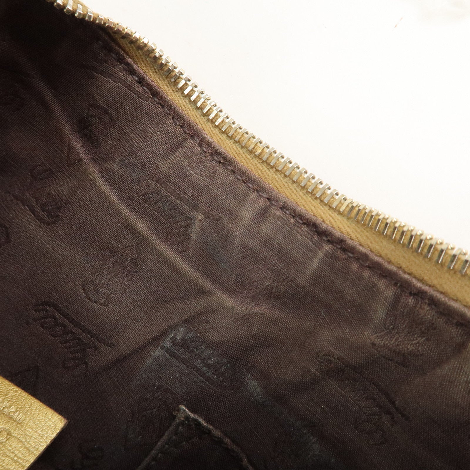 GUCCI Abbey Guccissima Leather Shoulder Bag Hand Bag Gold 190525 Used