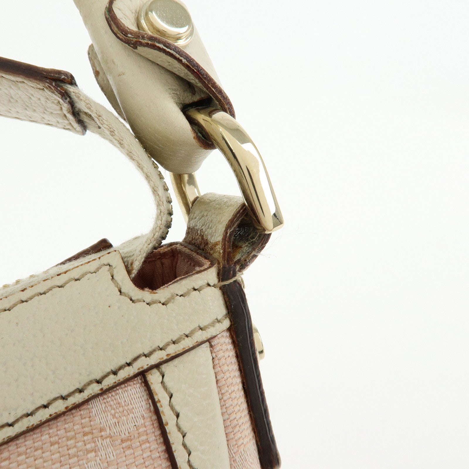 GUCCI GG Canvas Shoulder Bag Hand Bag Pink White 146244