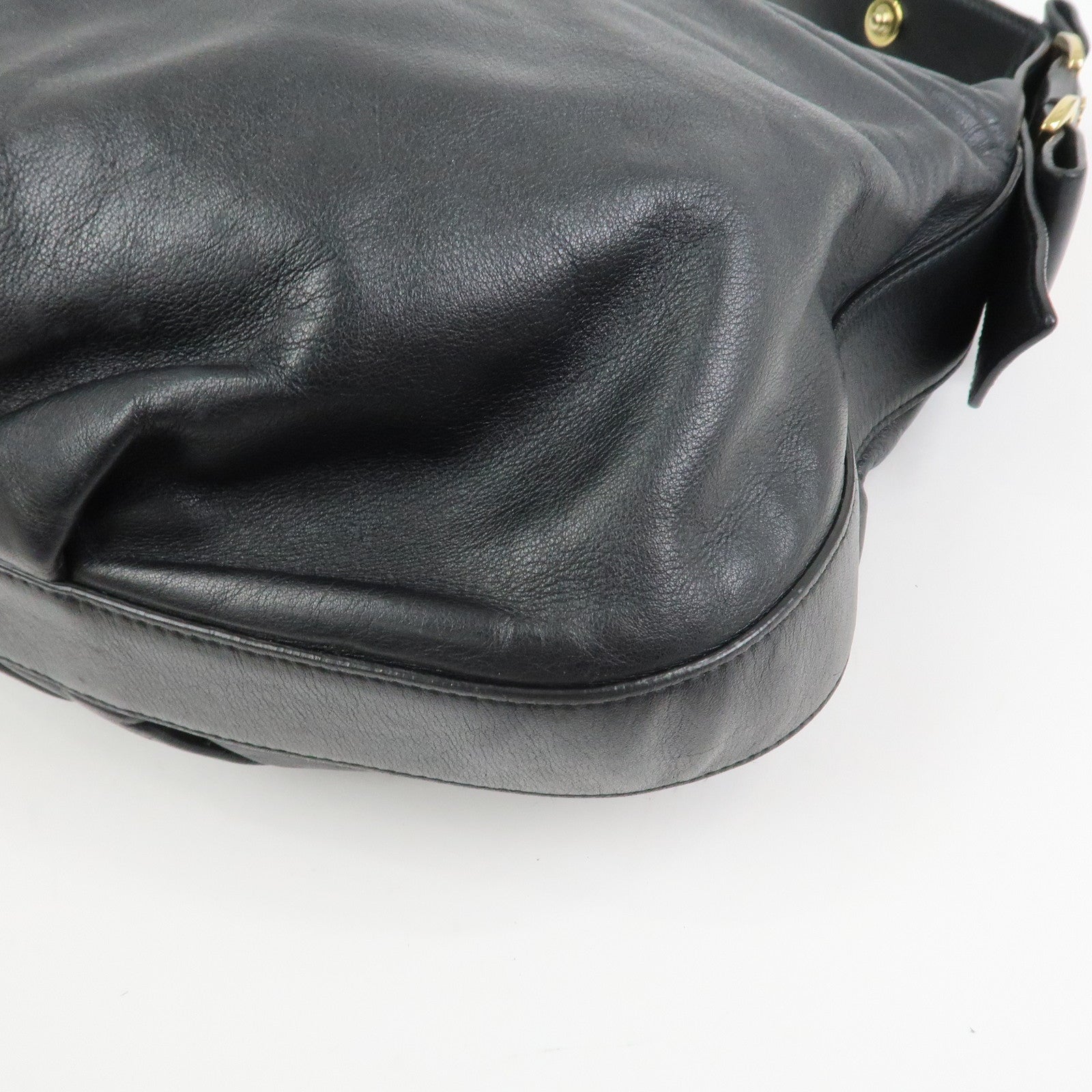Ferragamo Vara Ribbon Leather Shoulder Bag Hand Bag Black