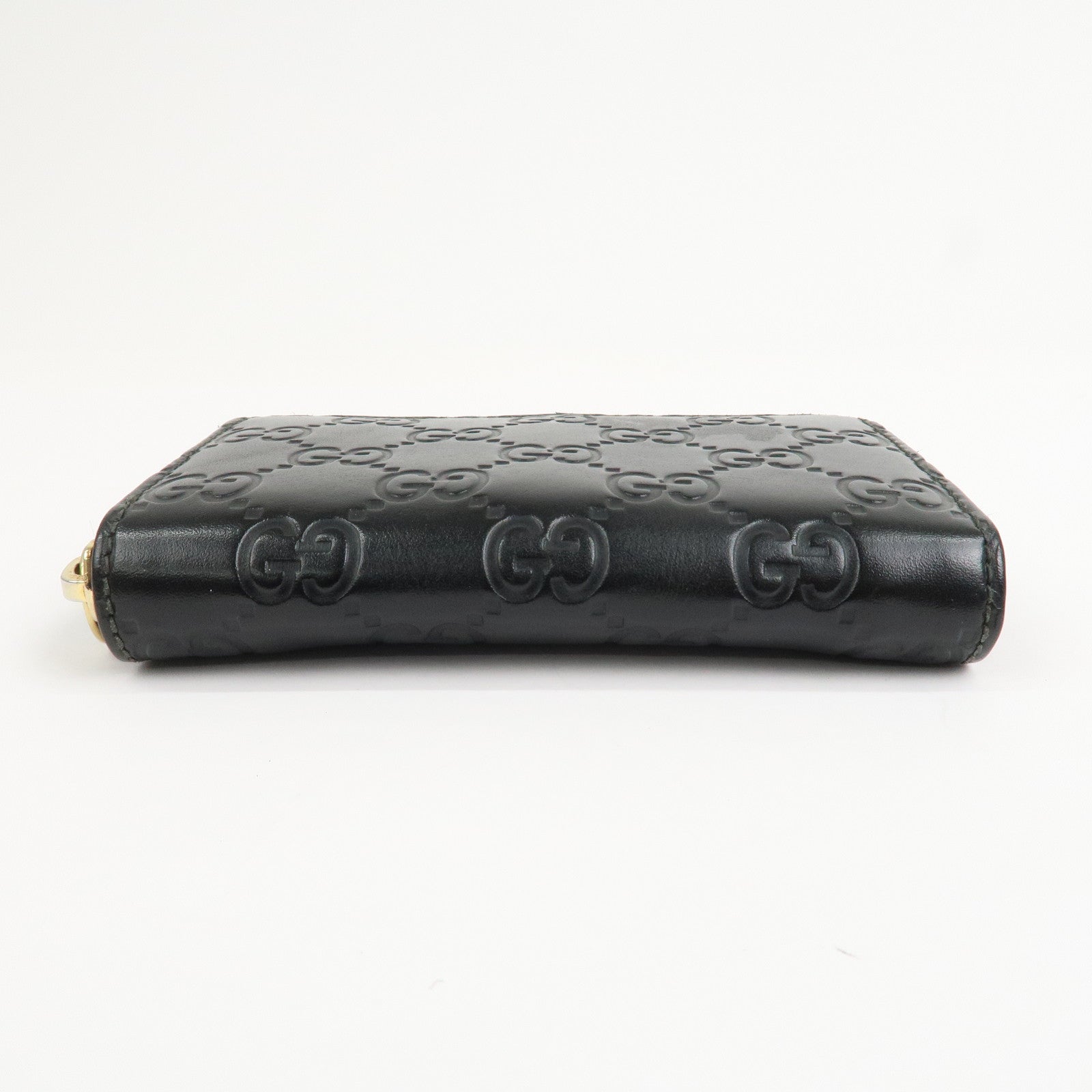 GUCCI Guccissima Leather Card Case Card Holder Black 447939