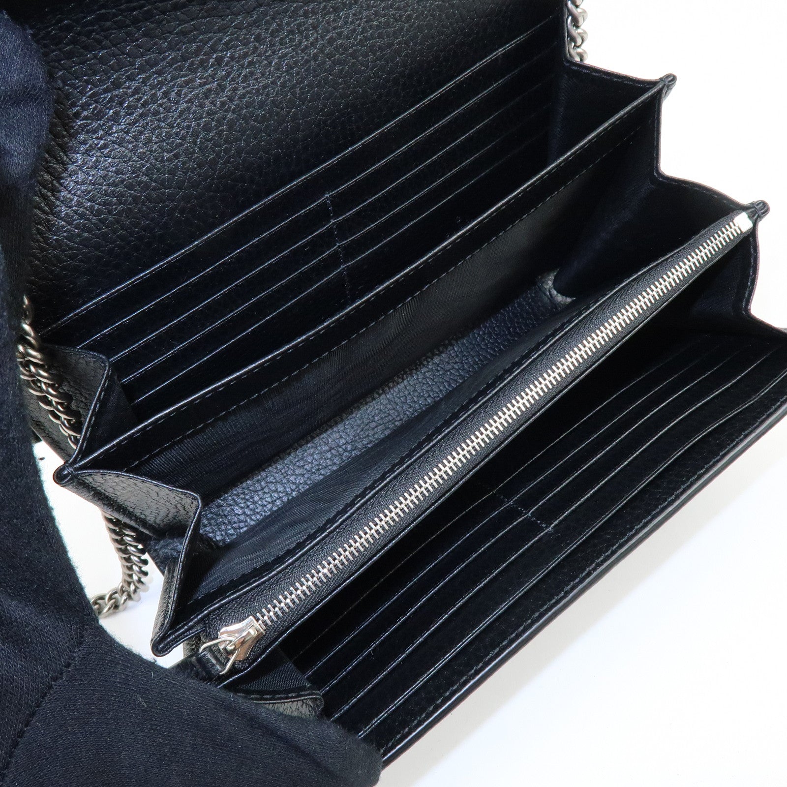 GUCCI Dionysus Leather Chain Wallet Shoulder Bag Black 401231