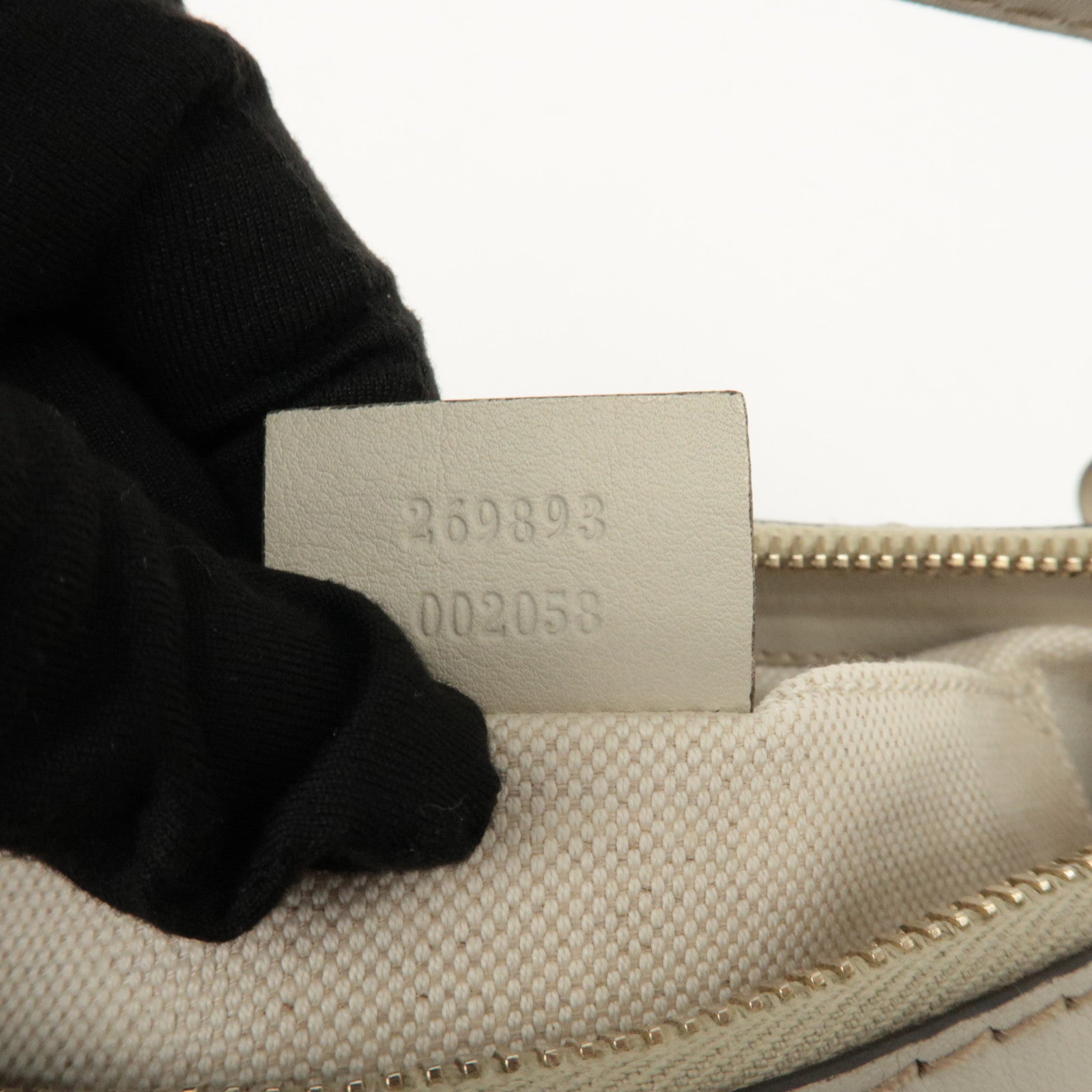 GUCCI Guccissima Mayfair Leather Shoulder Hand Bag Ivory 269893 Used