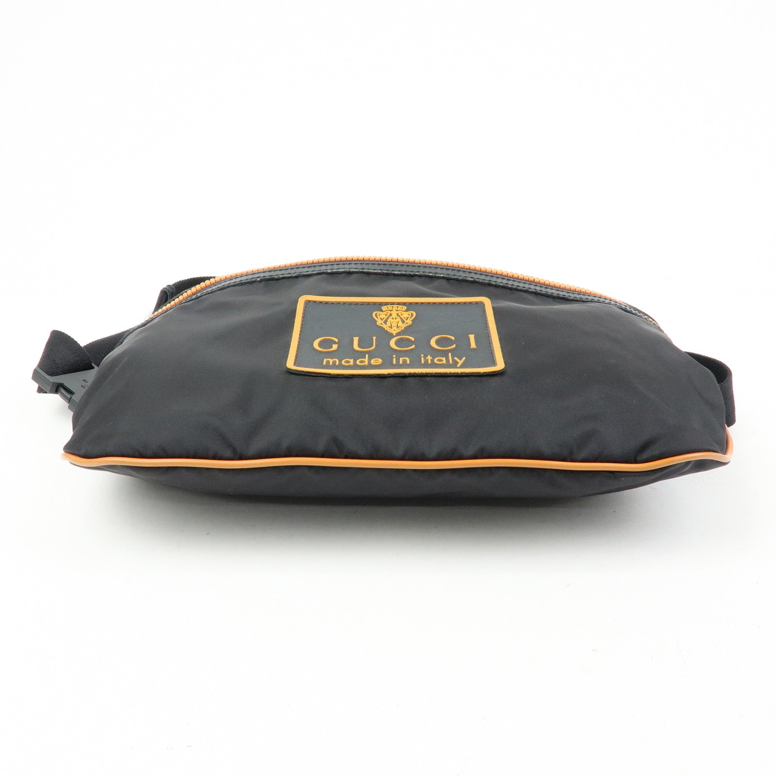 GUCCI Logo Nylon Rubber Waist Pouch Body Bag Black 211128