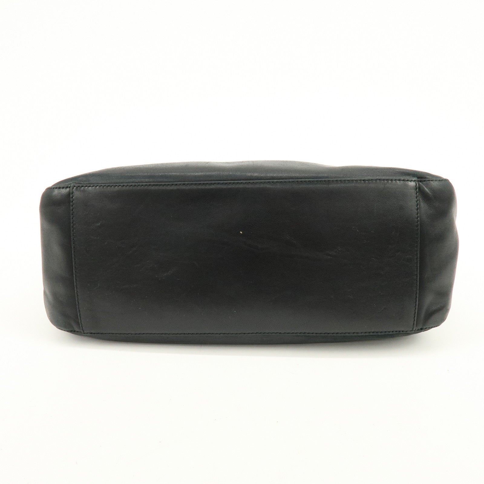 PRADA Leather Plastic Hobo Shoulder Bag Hand Bag Black