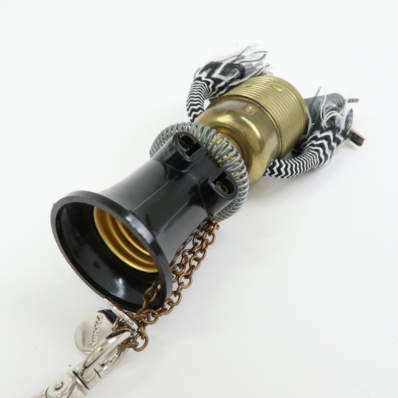 PRADA Robot Metal Plastic Bag Charm Key Charm Silver Gold