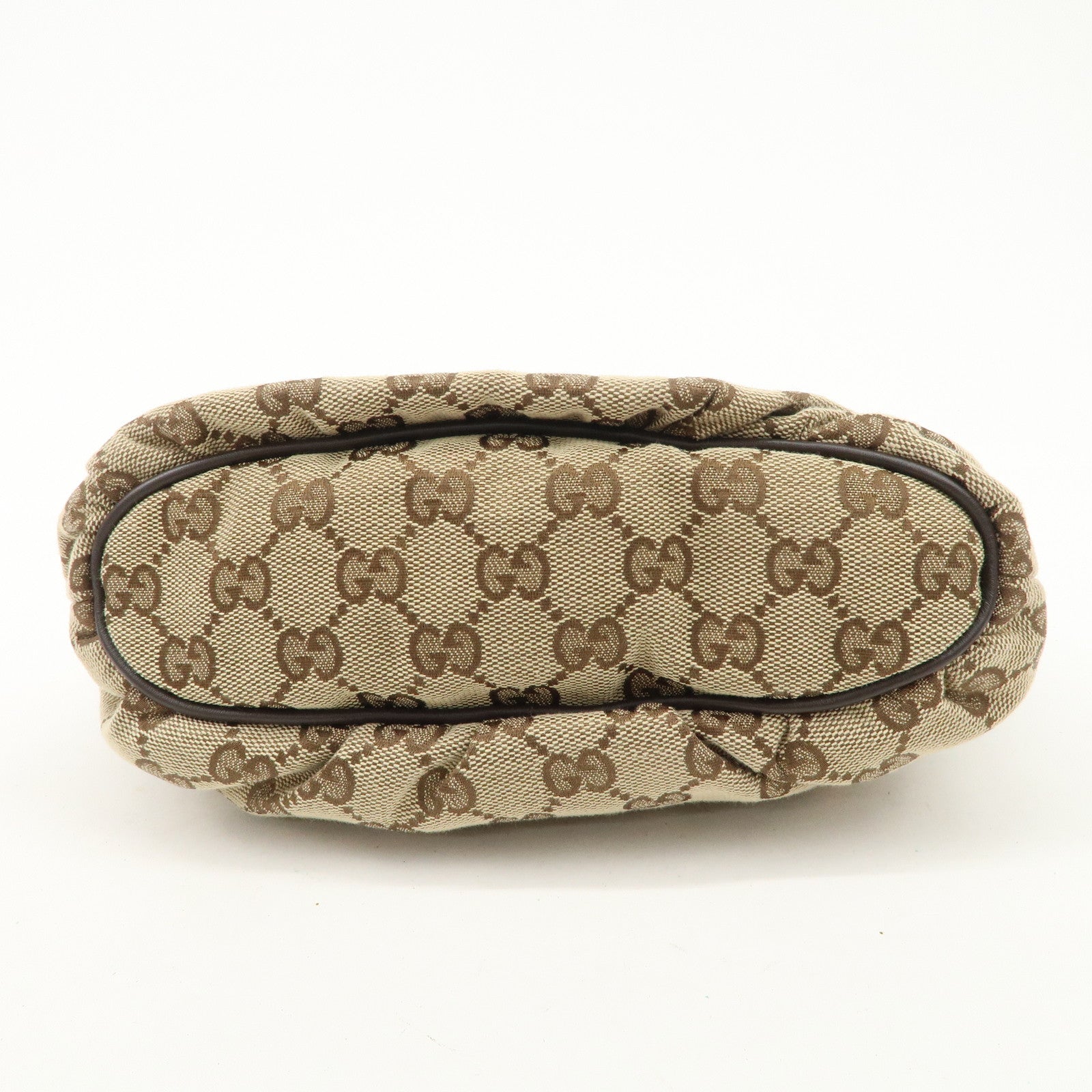 GUCCI Sherry GG Canvas Leather Shoulder Bag Beige Brown 224093 Used