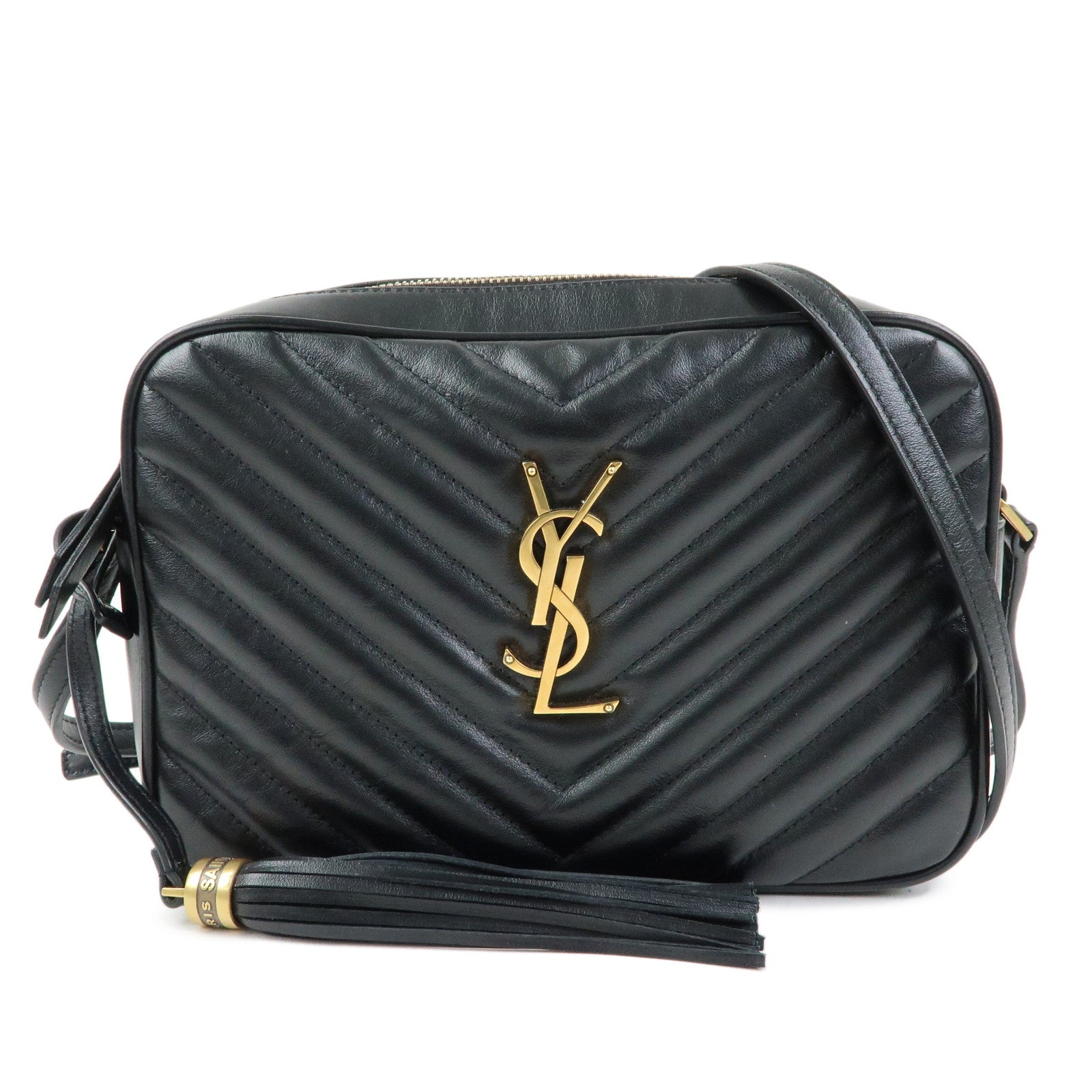 SAINT LAURENT PARIS Cassandra Shoulder Crossbody Bag Black 612544