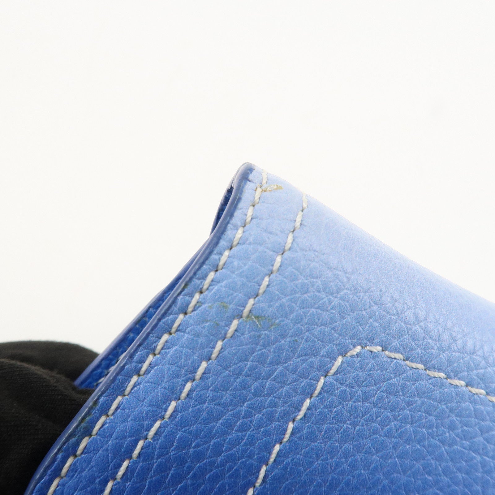 Christian Dior Leather Saddle Pouch Blue Charm 2ADKH127YMJ Used